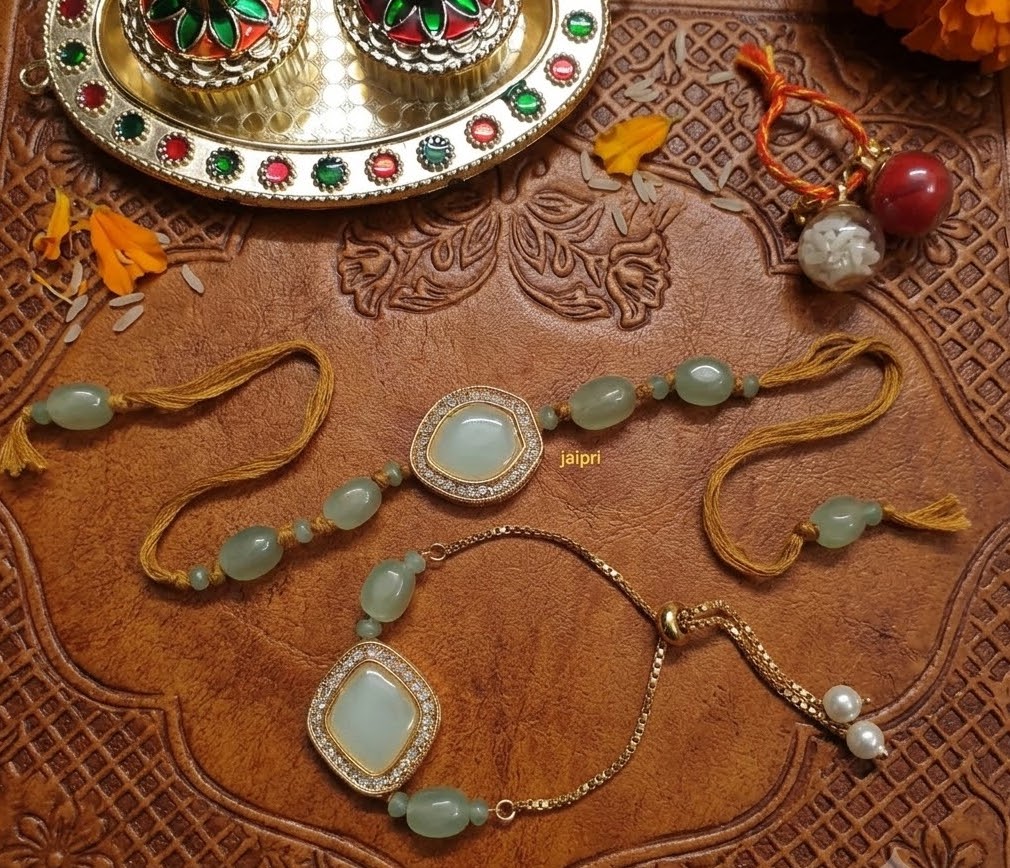 Mint AD Stone Bhaiya Bhabhi Rakhi