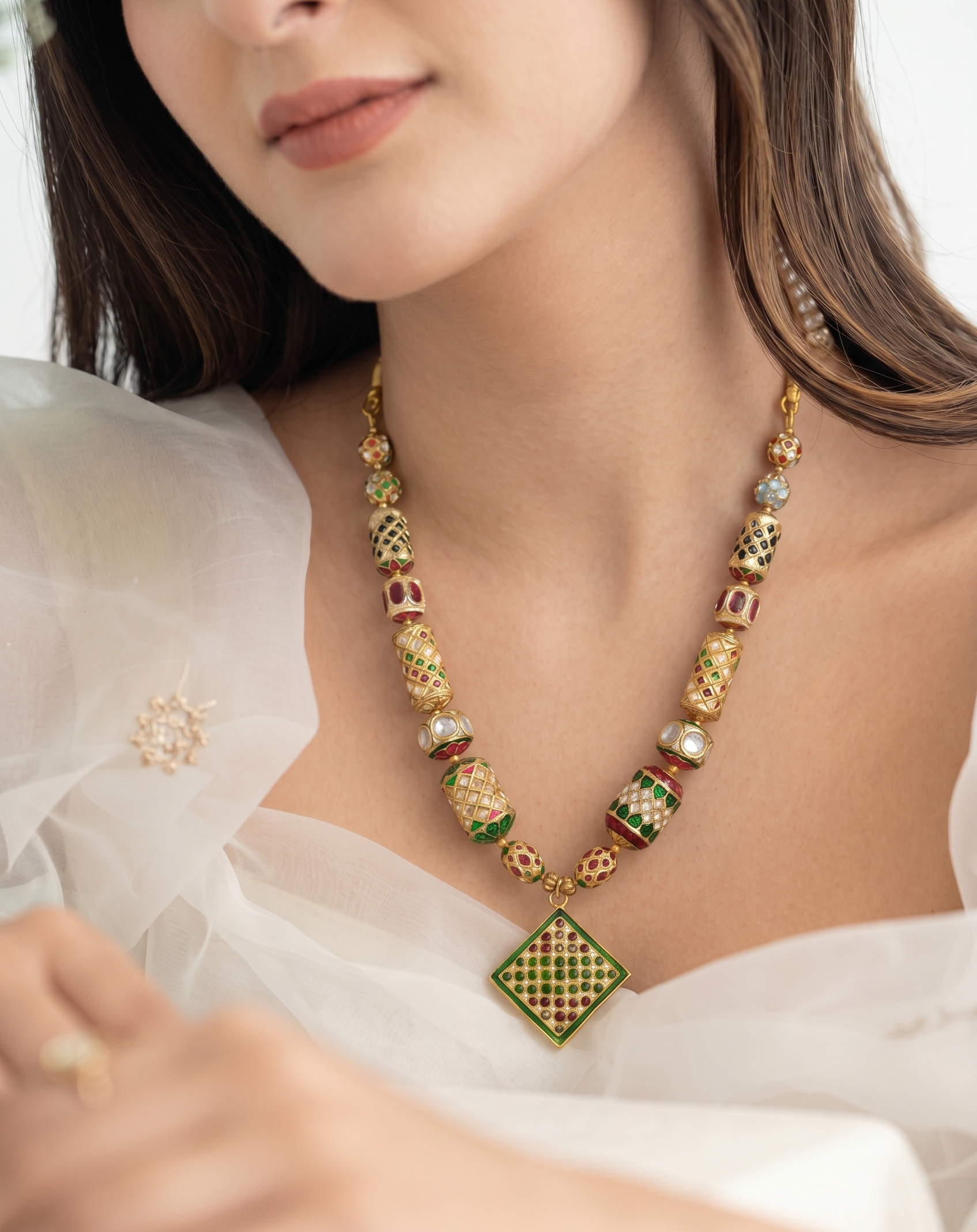 Designer Meenakari Gold Necklace