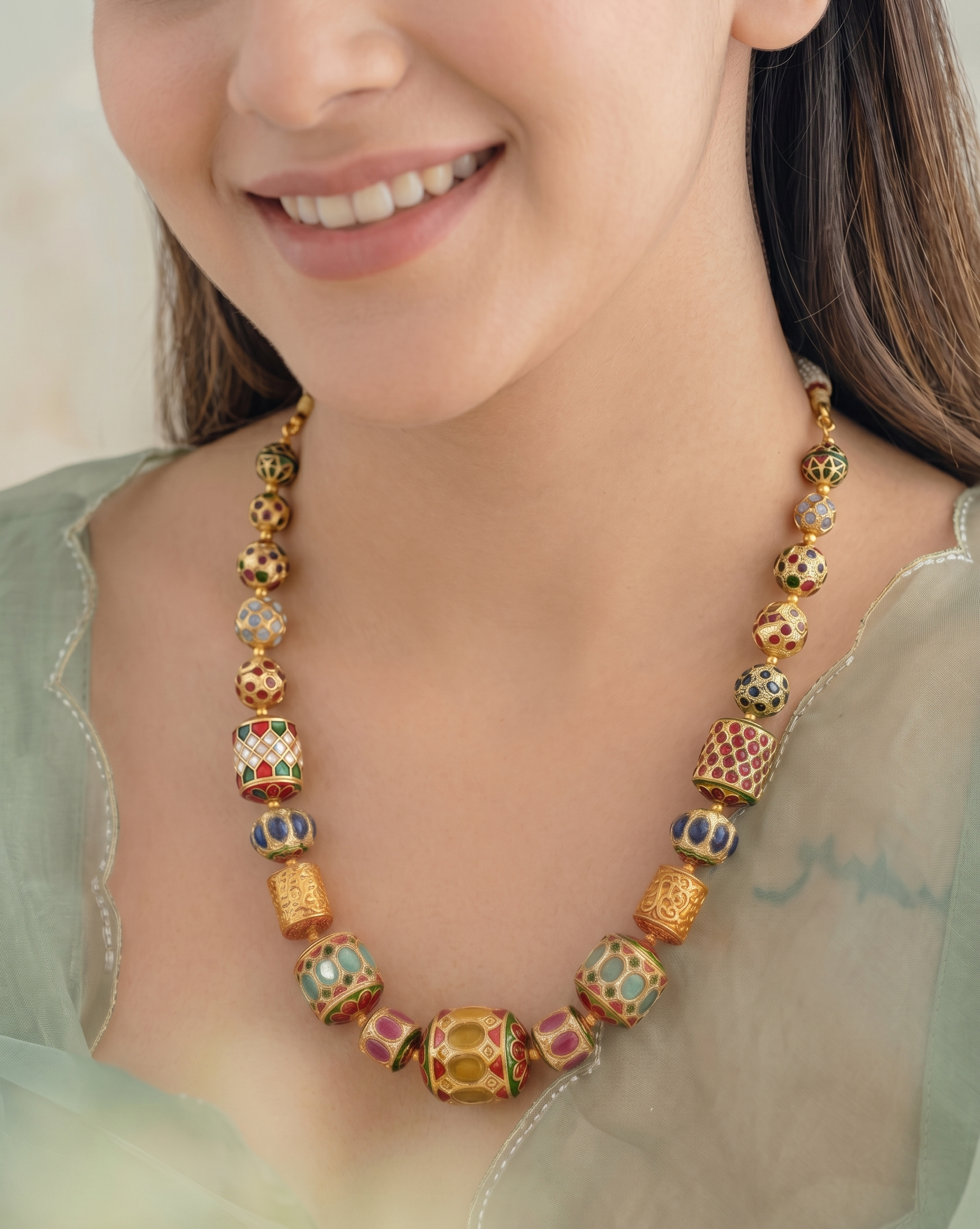 Unique Multicolor Beads Stone Necklace