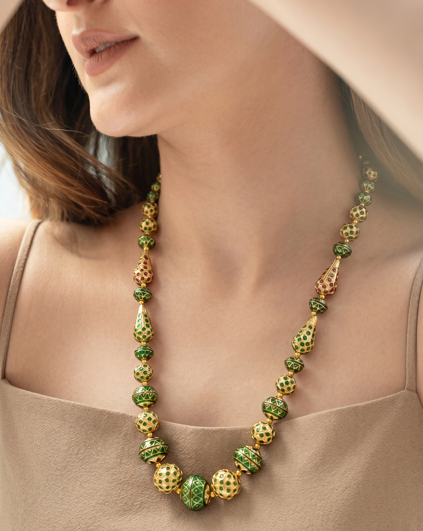 Green Meenakari Jadau Necklace