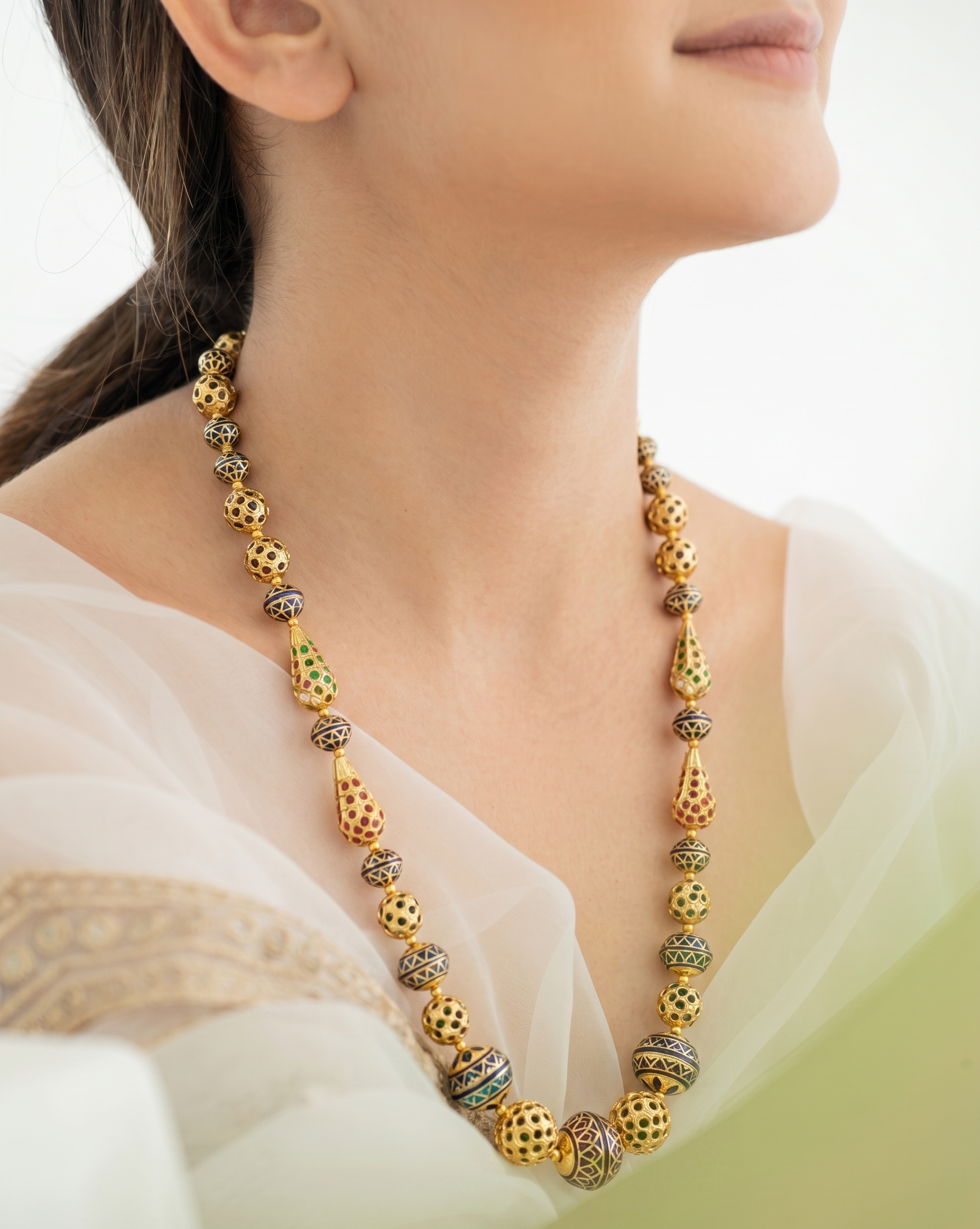 Blue Jadau Meenakari Necklace