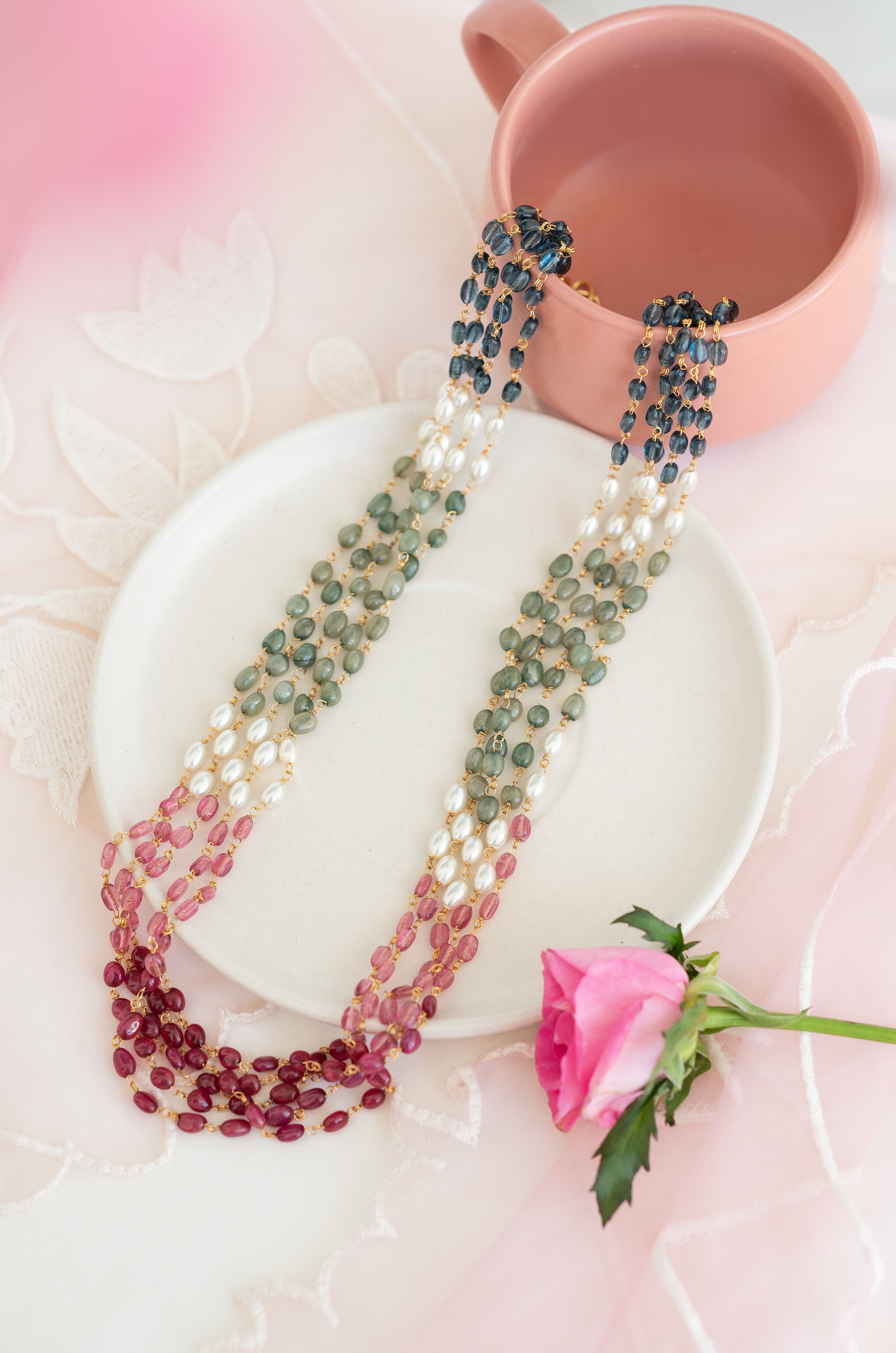 Multi Shaded Beads Necklace