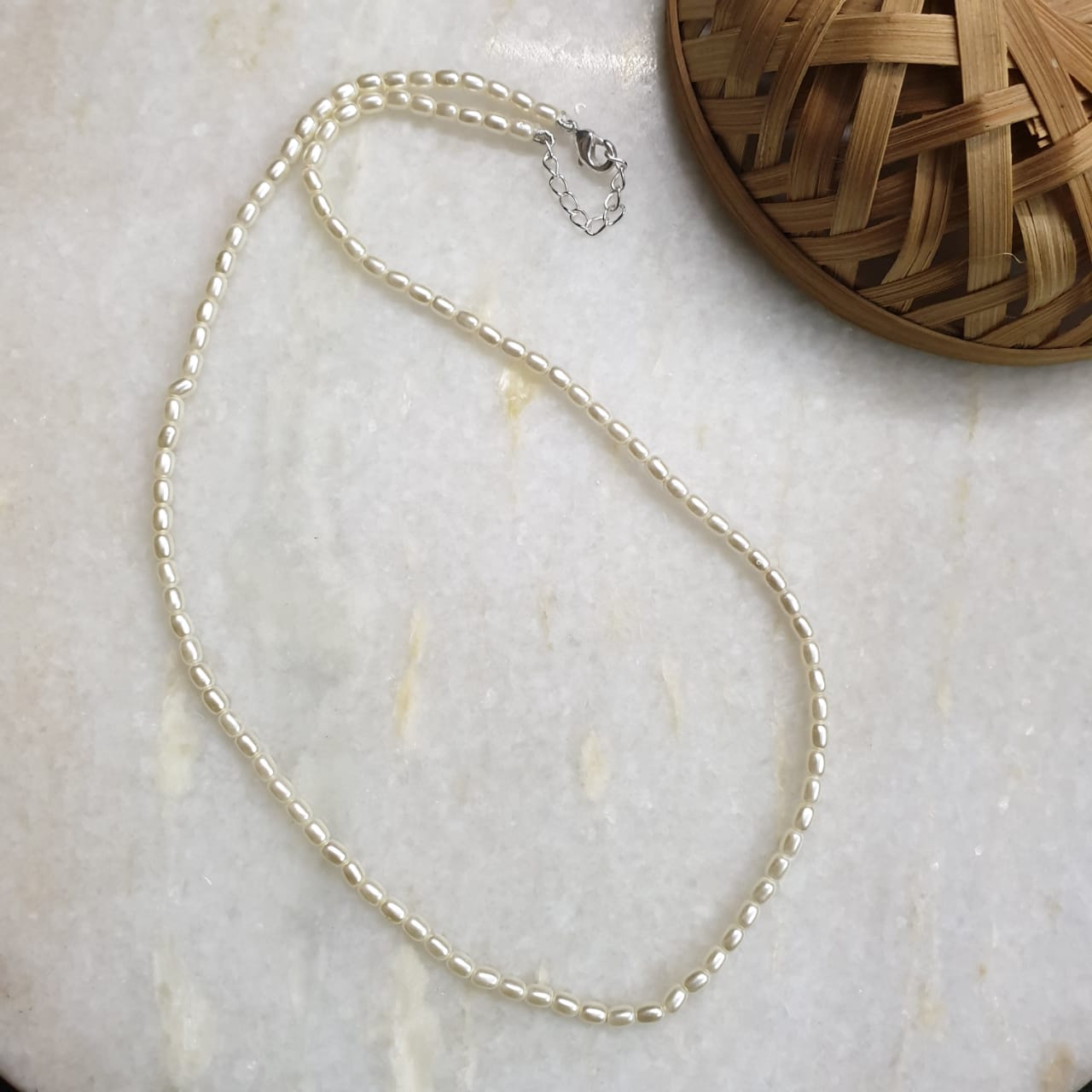 Barrel Shape Shell Pearl Beaded Necklace