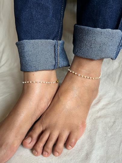 Small Pearl Beaded Anklets