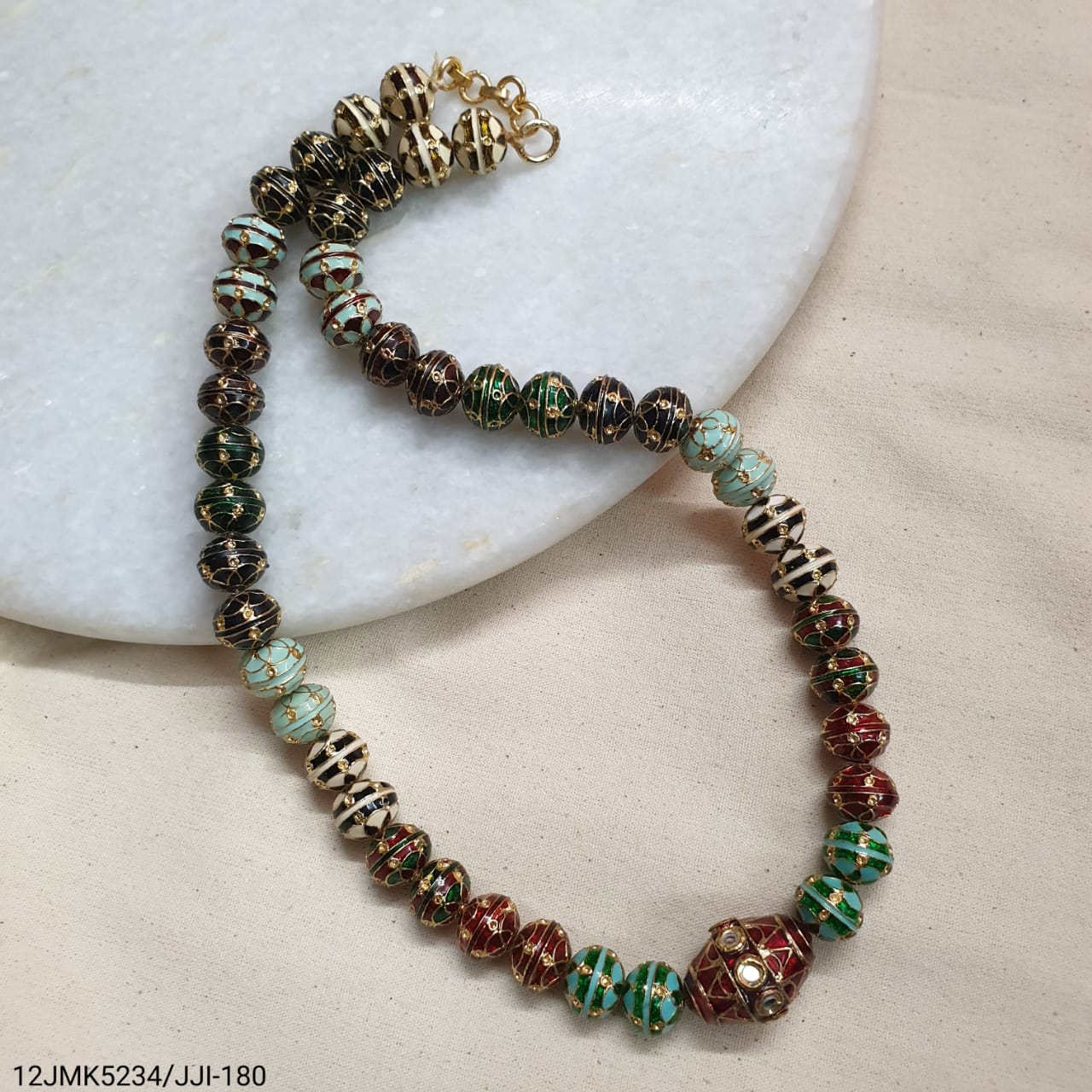 Multi Color Meenakari Beads Necklace
