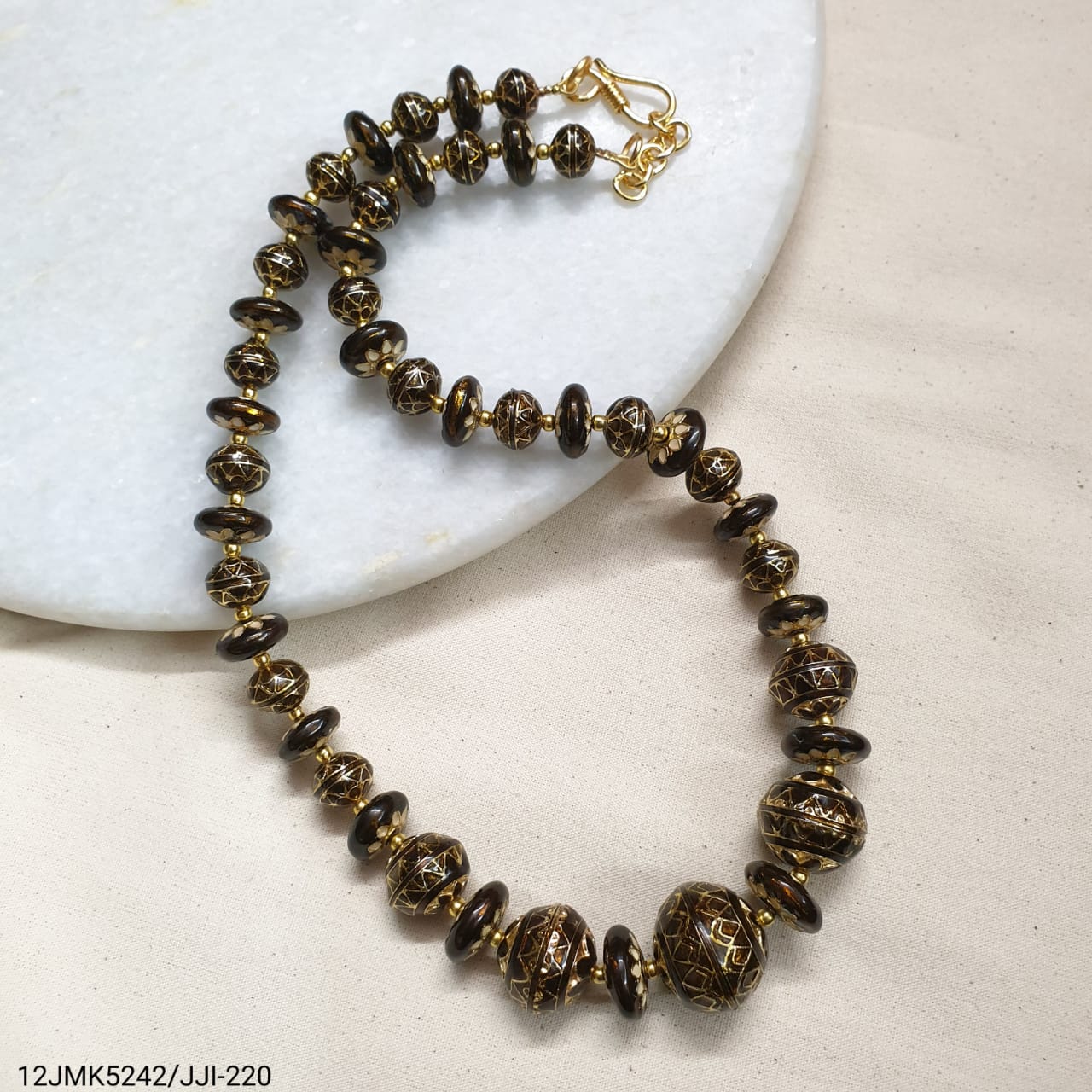 Golden Meenakari Beaded Necklace