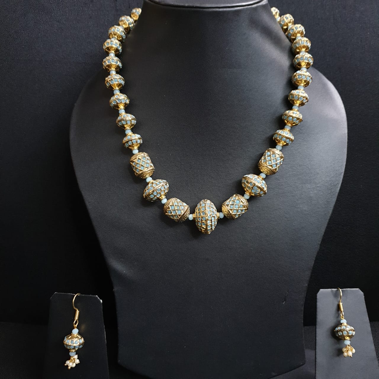 Turquoise Jadau Beads Necklace