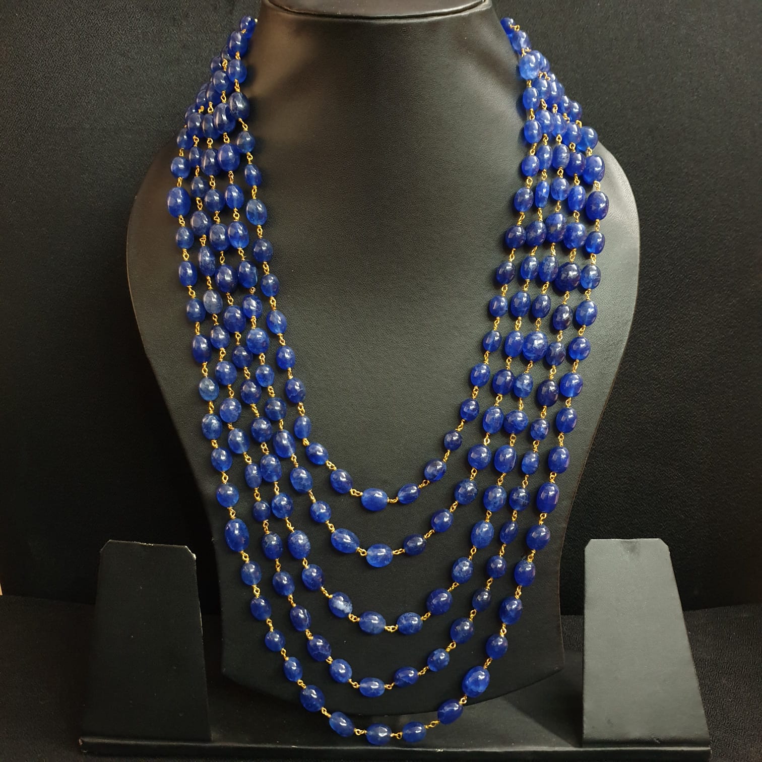 Five Layered Blue Stone Necklace