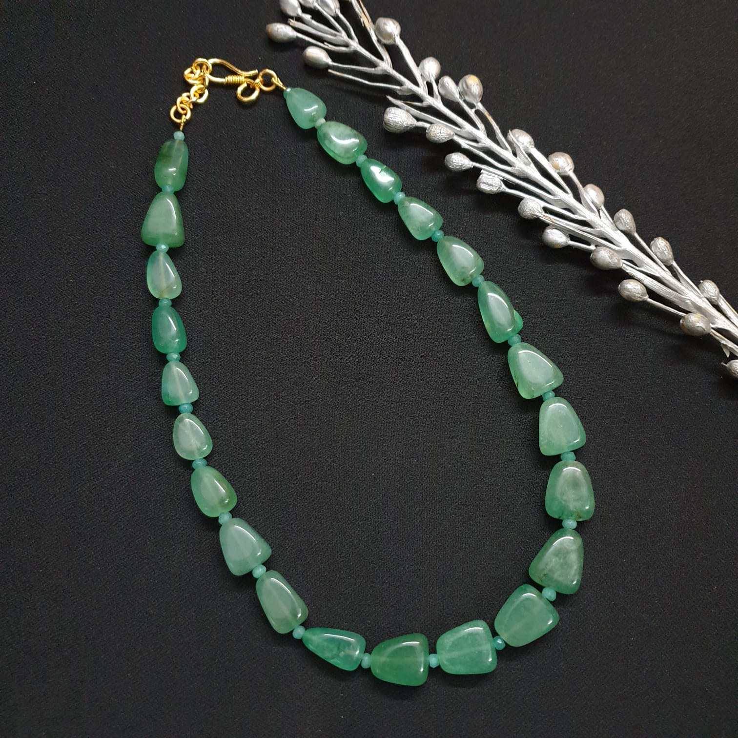 Green Jade Stone Beaded Necklace