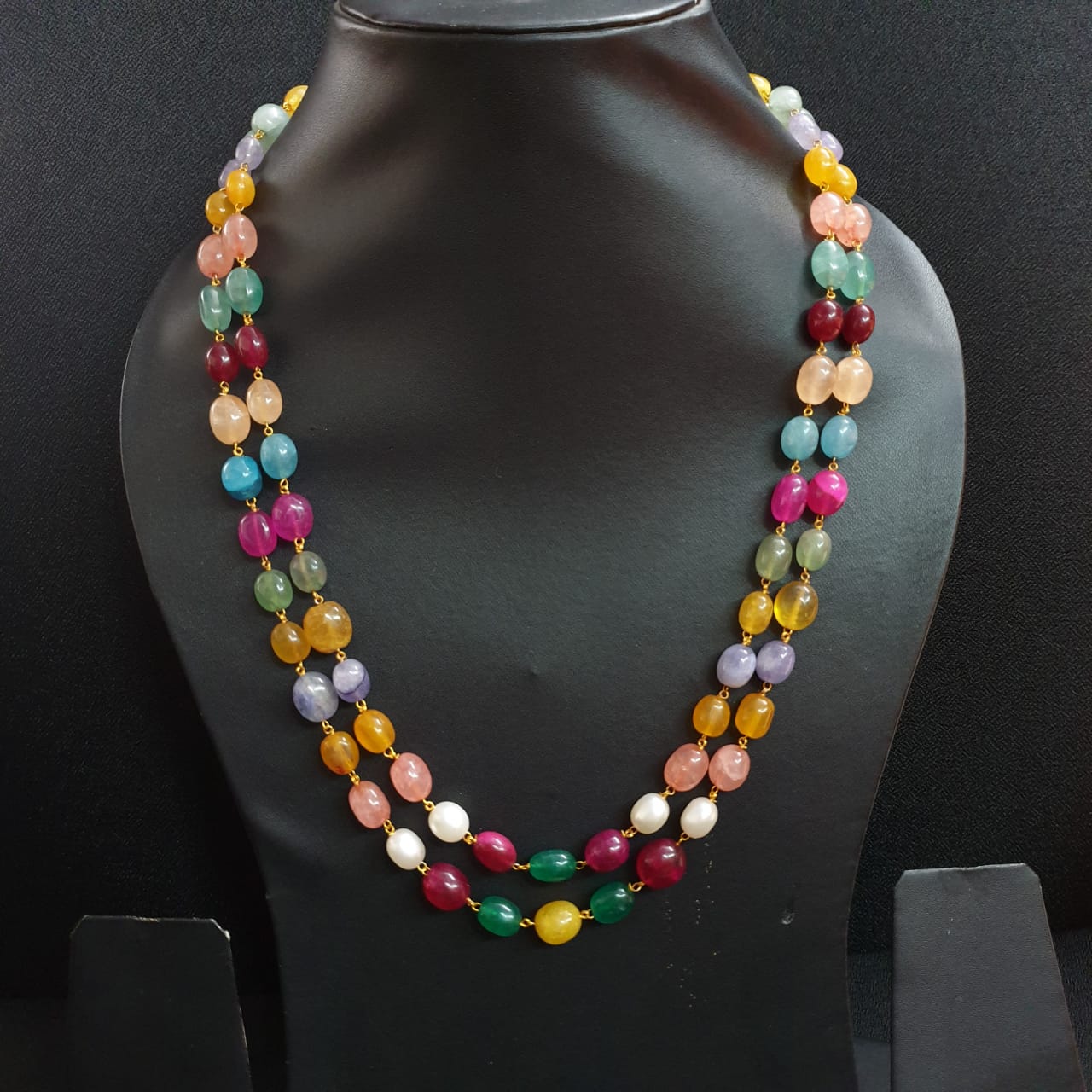 Multi Stone Beaded Necklace