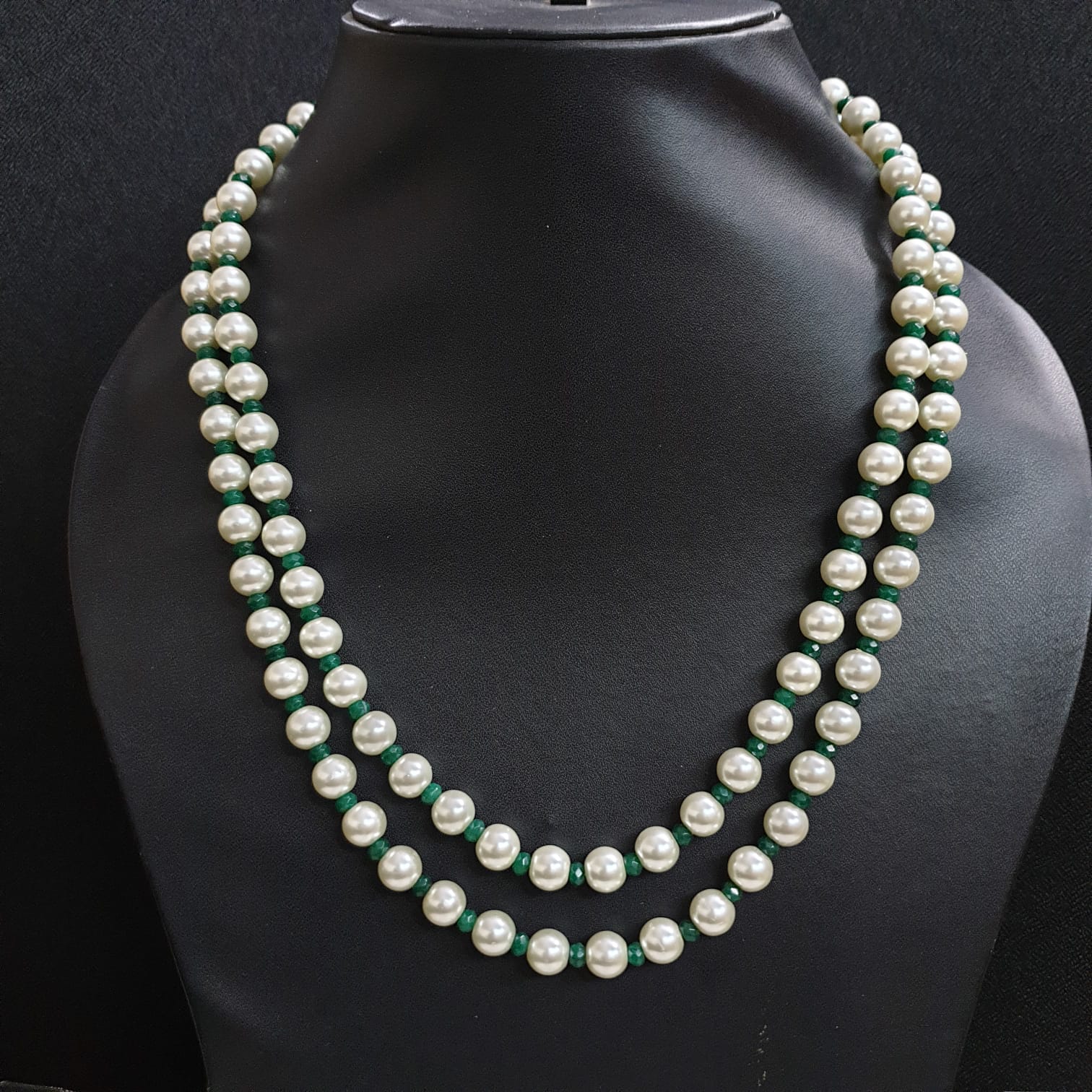 Pearl Green Beaded Necklace
