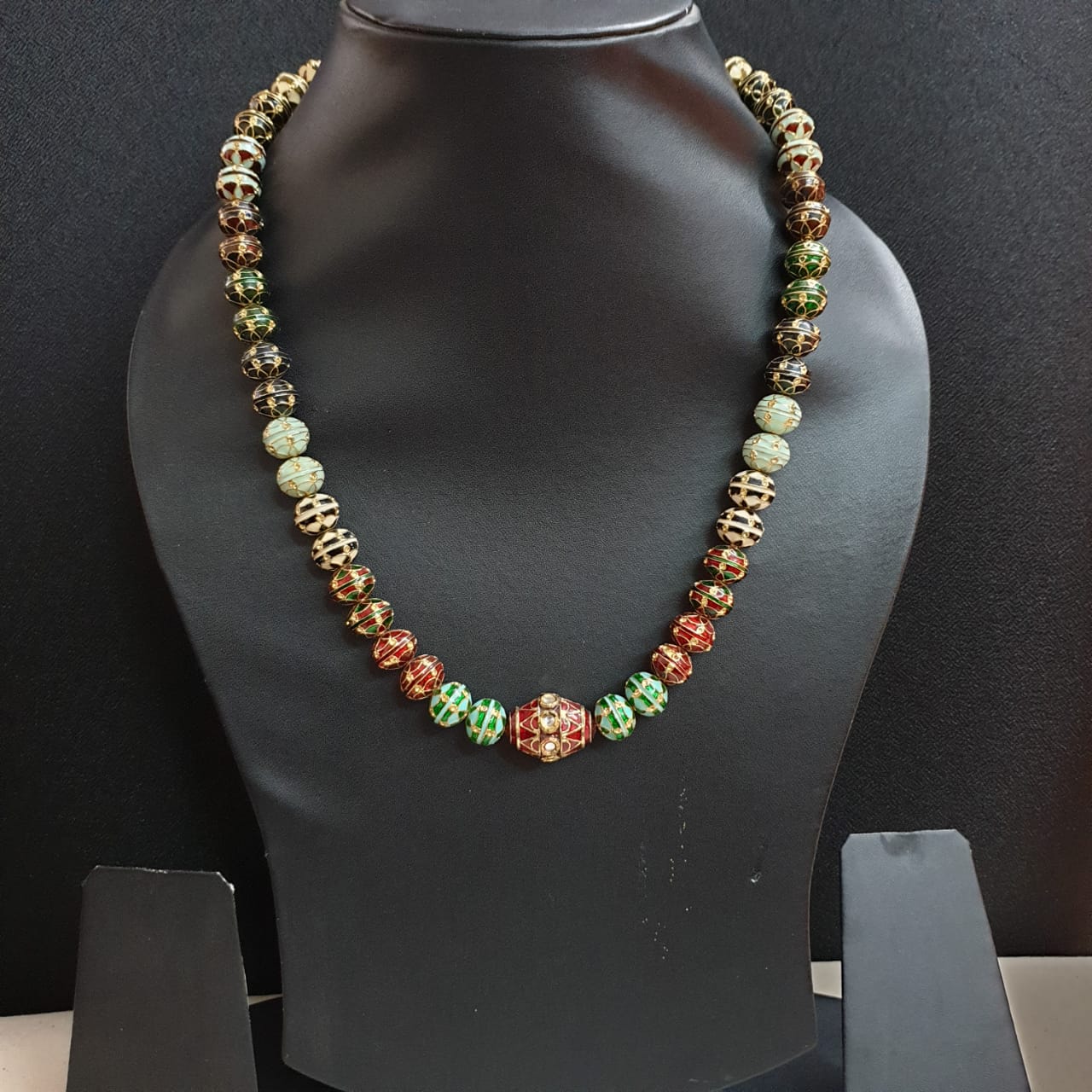 Multi Color Meenakari Beads Necklace