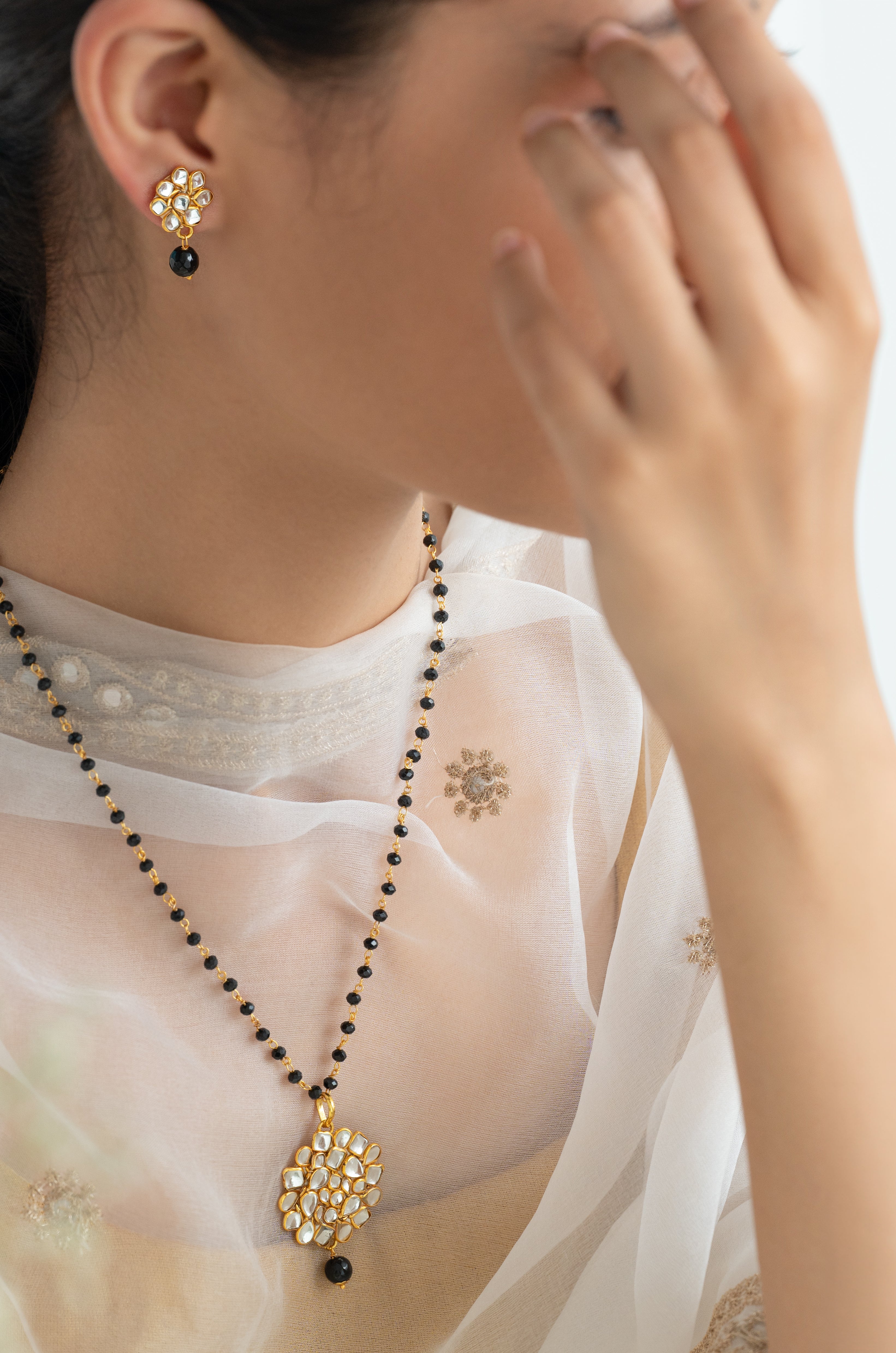 Kundan Traditional Black Bead Mangalsutra for Modern Brides