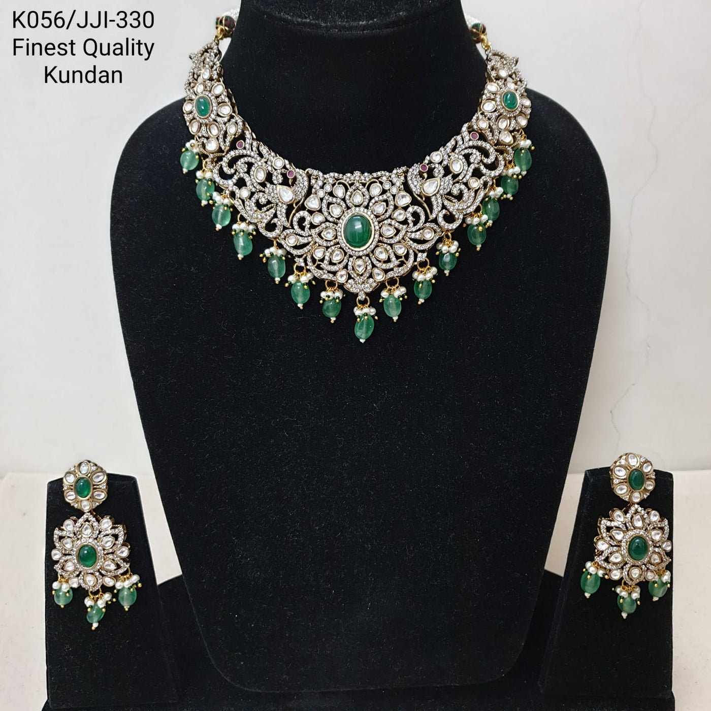 Kundan Polki Bridal Necklace Set With Earrings