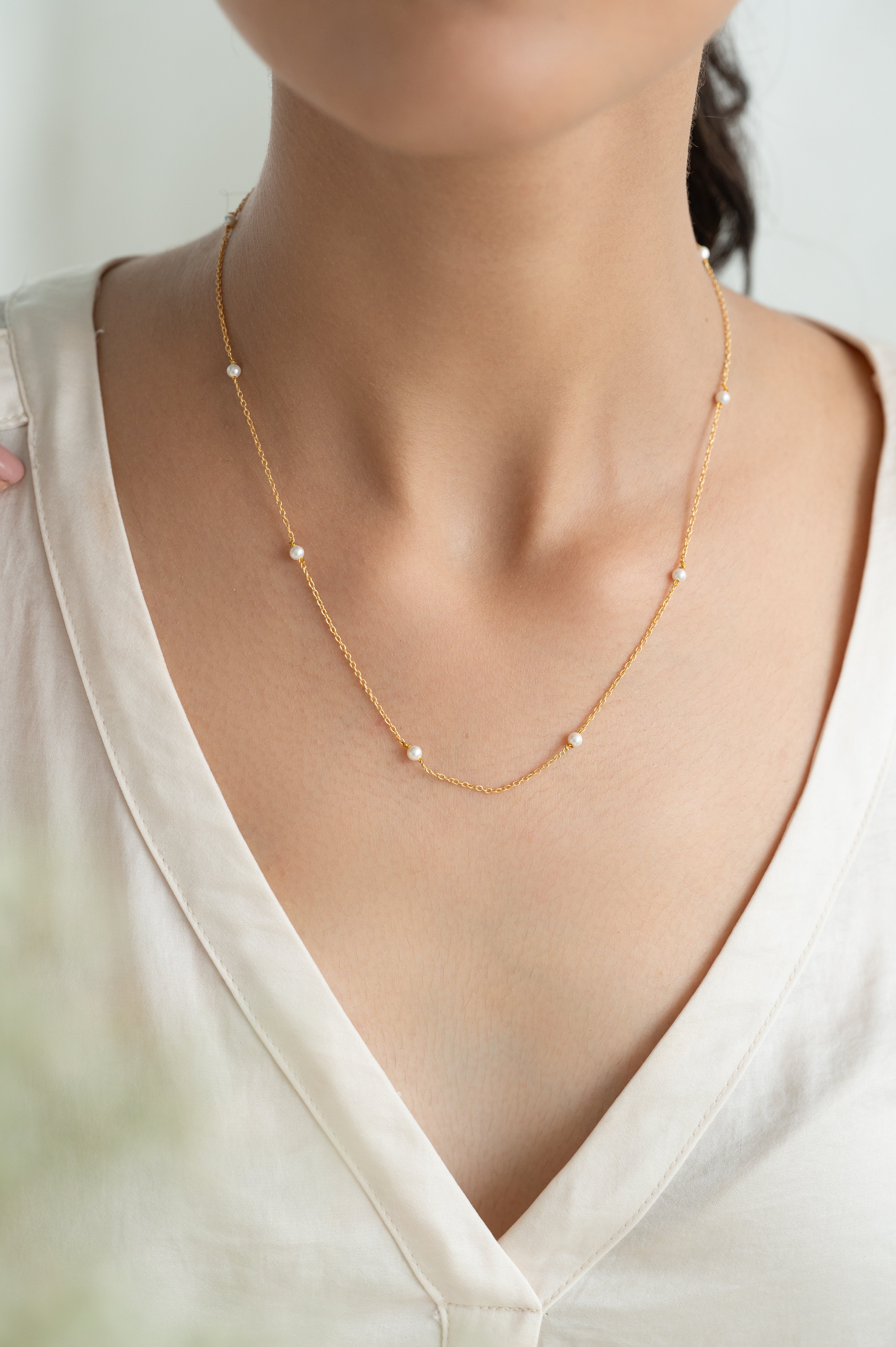 Minimal Gold Chain Pearl Everyday Jewelry for Women
