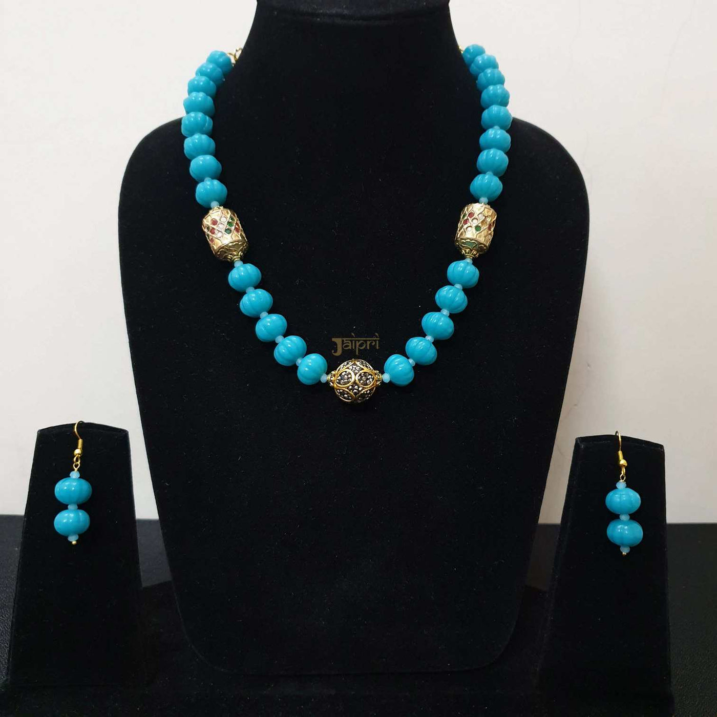 Turquoise Meenakari Adorable Necklace With Earrings
