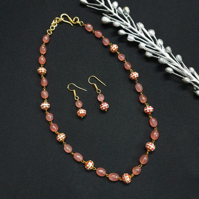 Meenakari Stone Beads Dainty Necklace