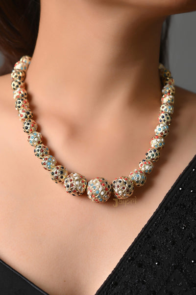 Navratana Jadau Traditional Beads Necklace Set