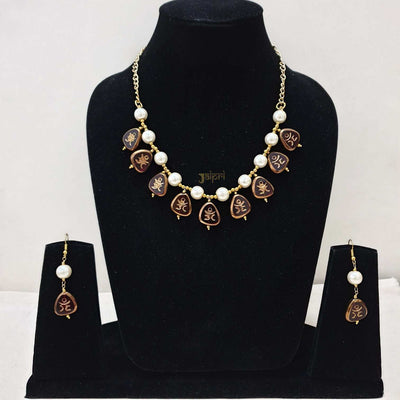 Pearl & Stone Meenakari Necklace With Earrings