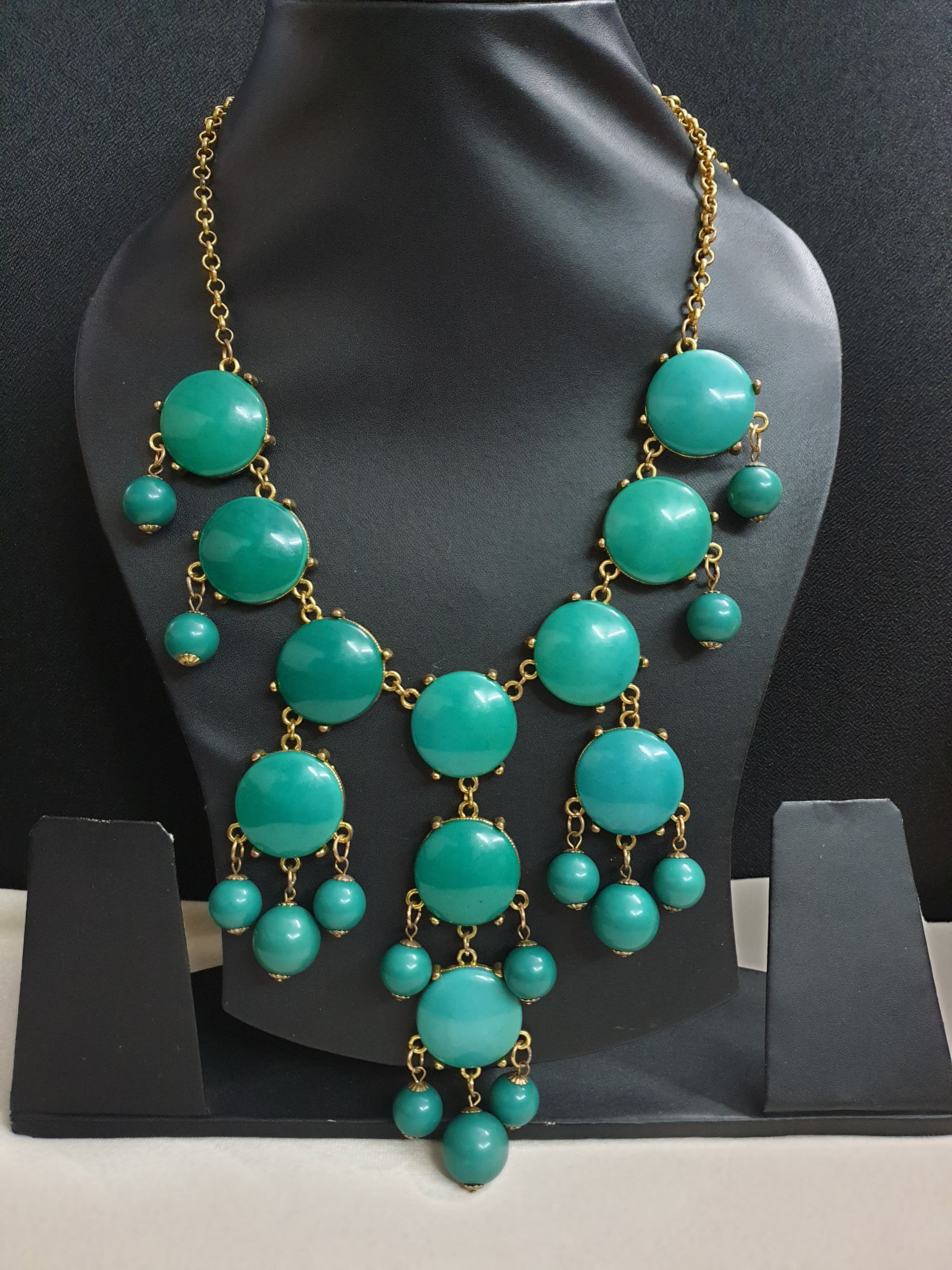 Designer Sea Green Fancy Beads Necklace