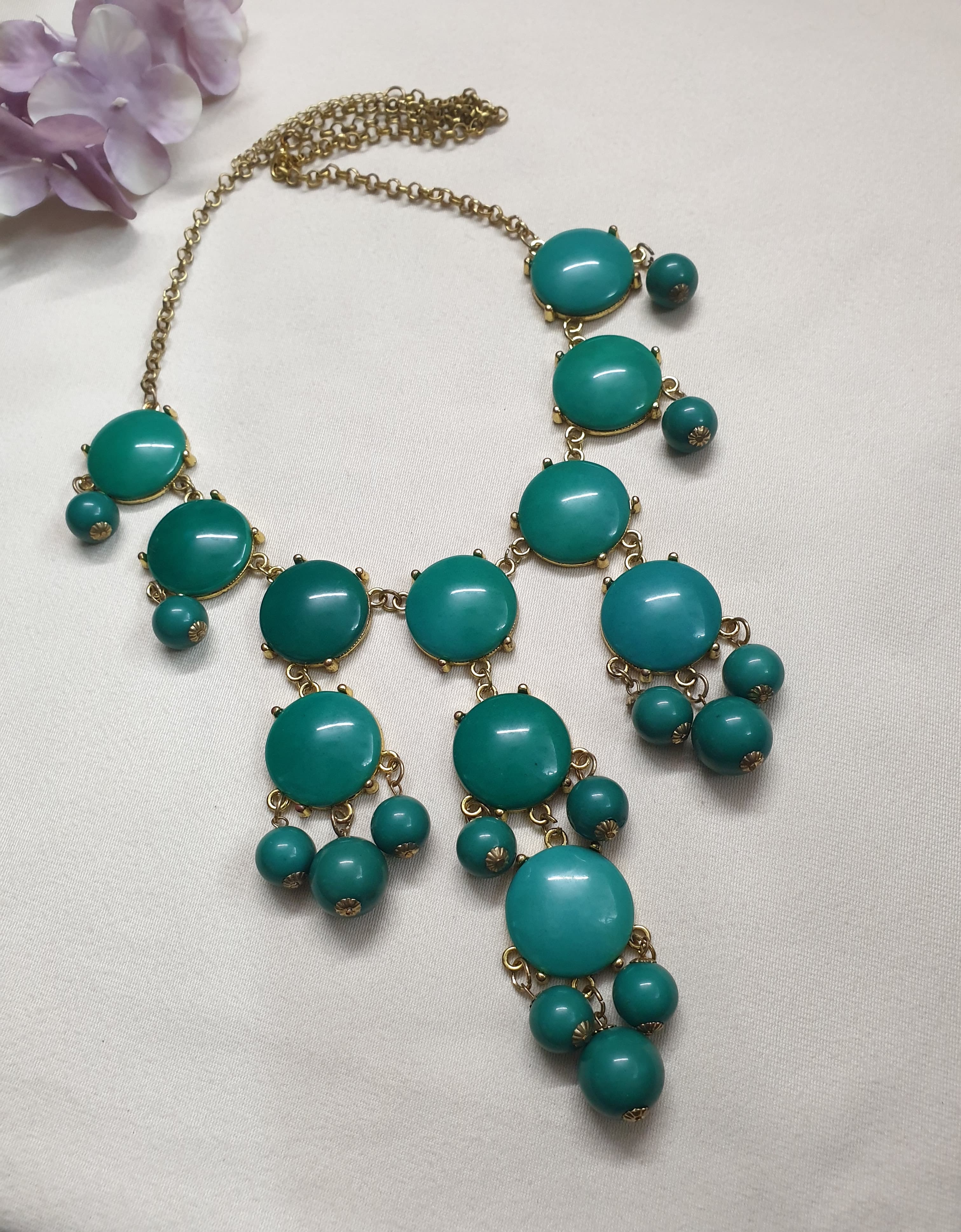 Designer Sea Green Fancy Beads Necklace