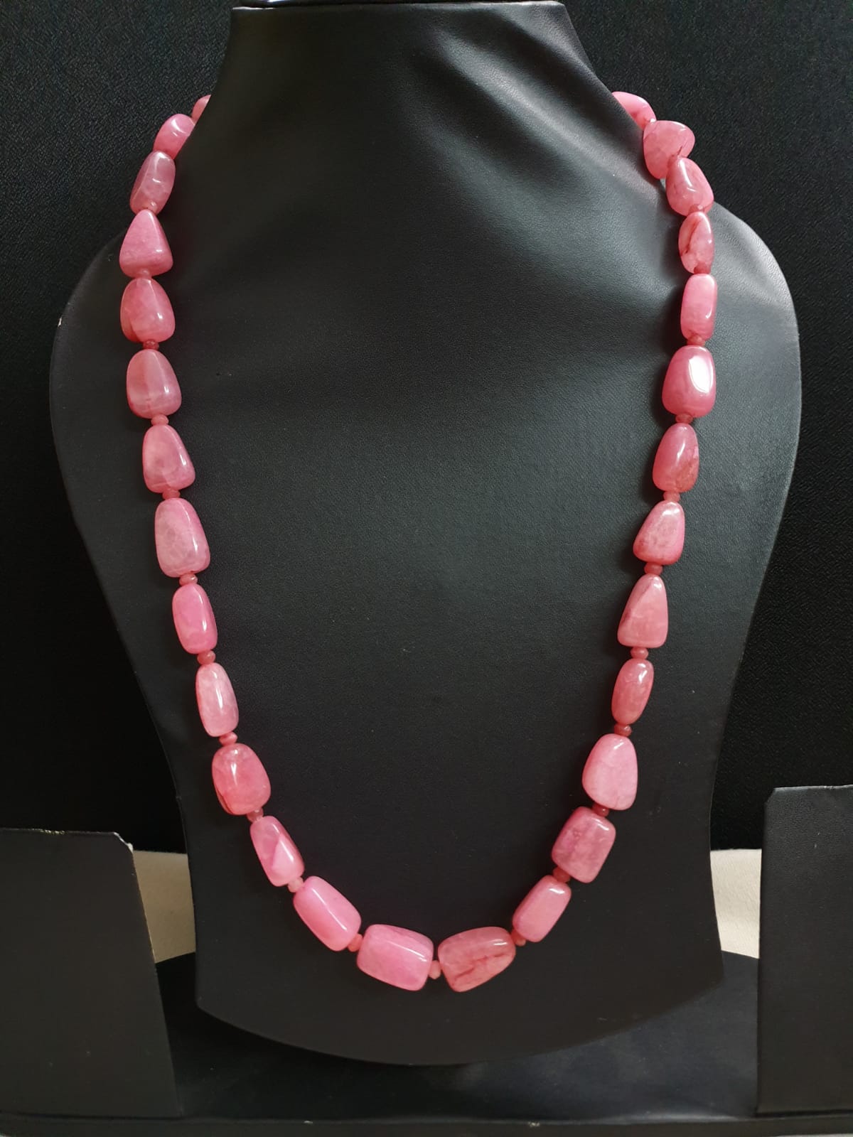 Pink Stone Single Layered Long Mala