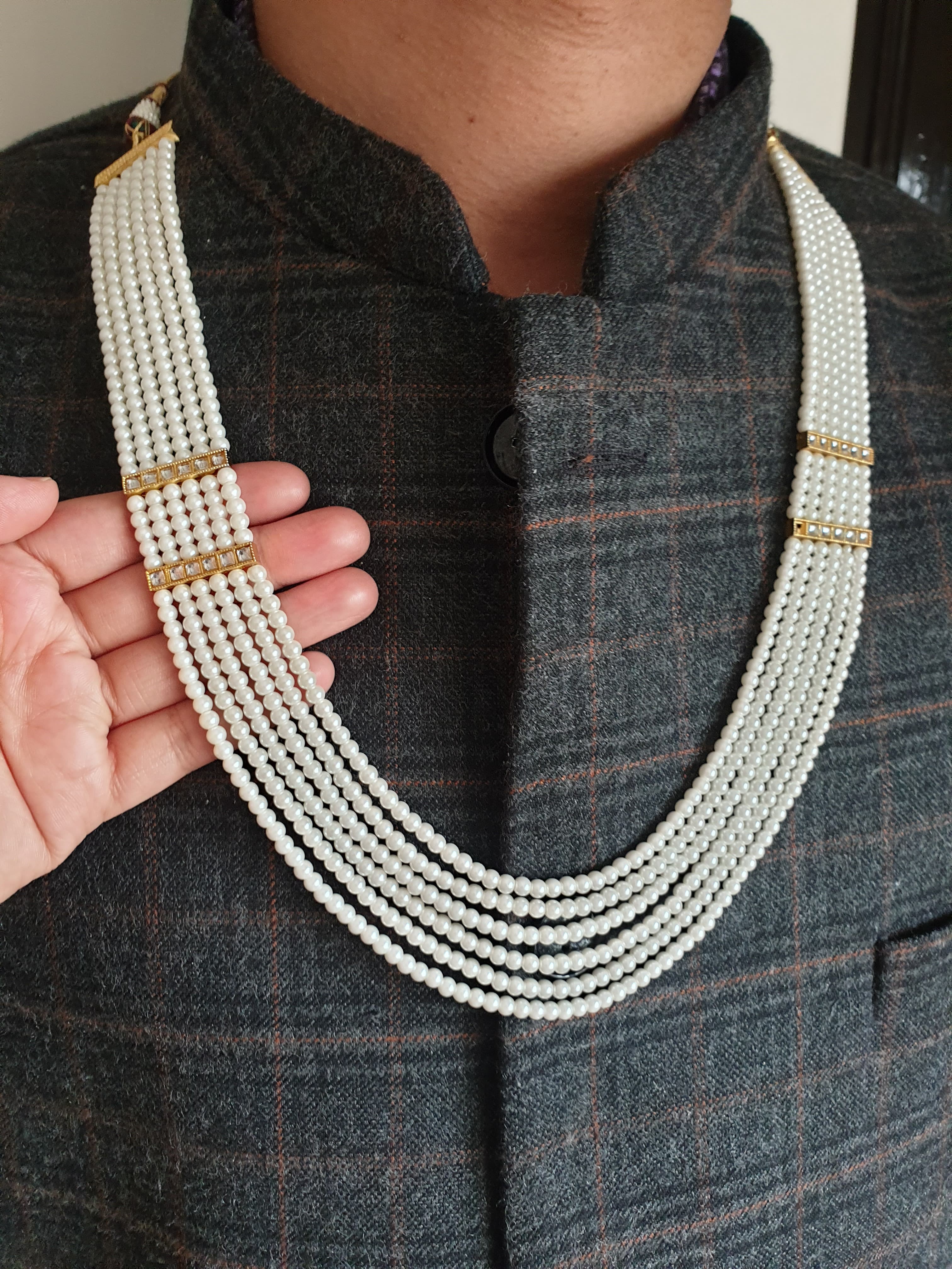 Six Layered Pearl Groom Necklace