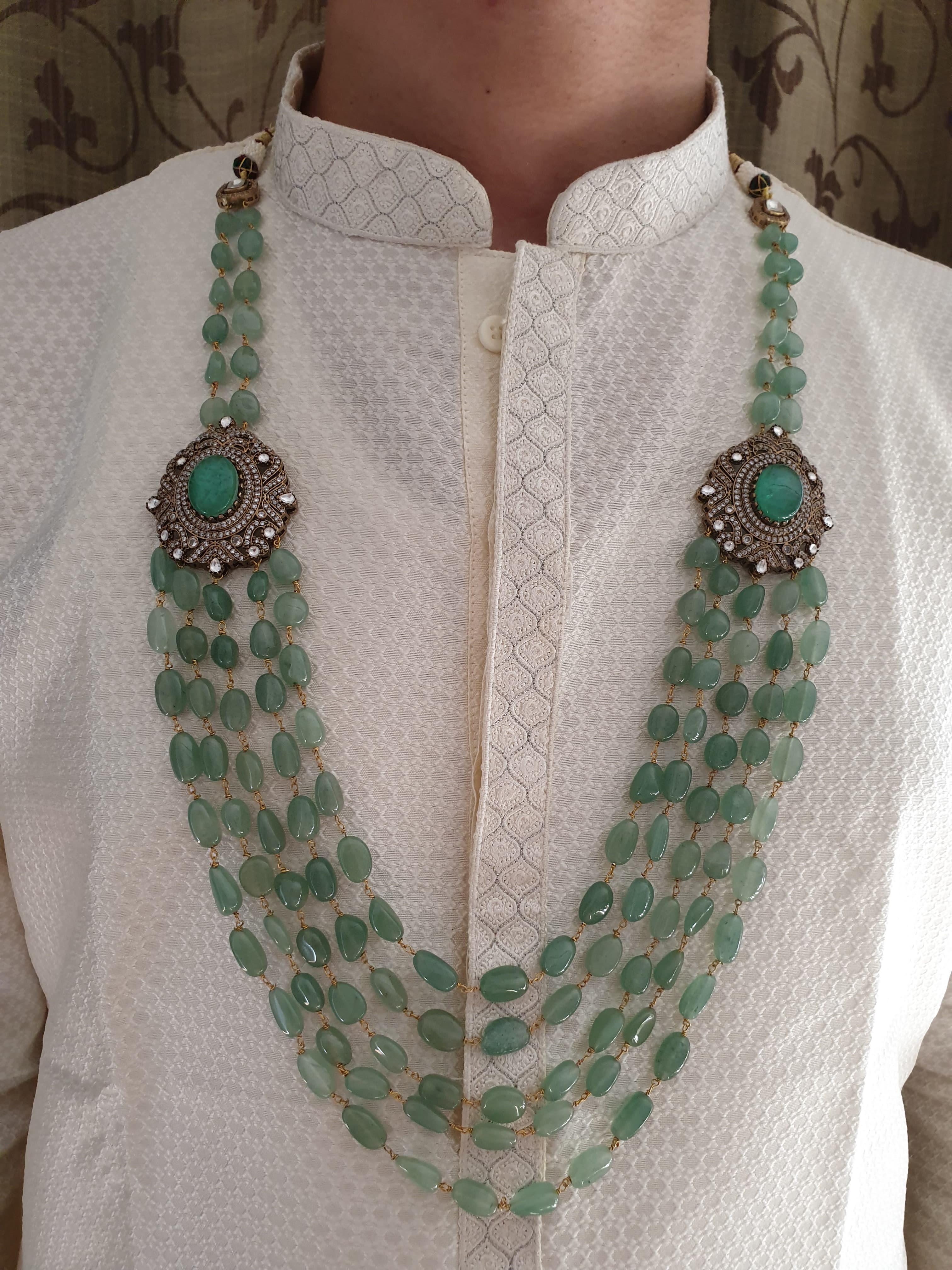 Mint Green Stone Beaded Groom Necklace