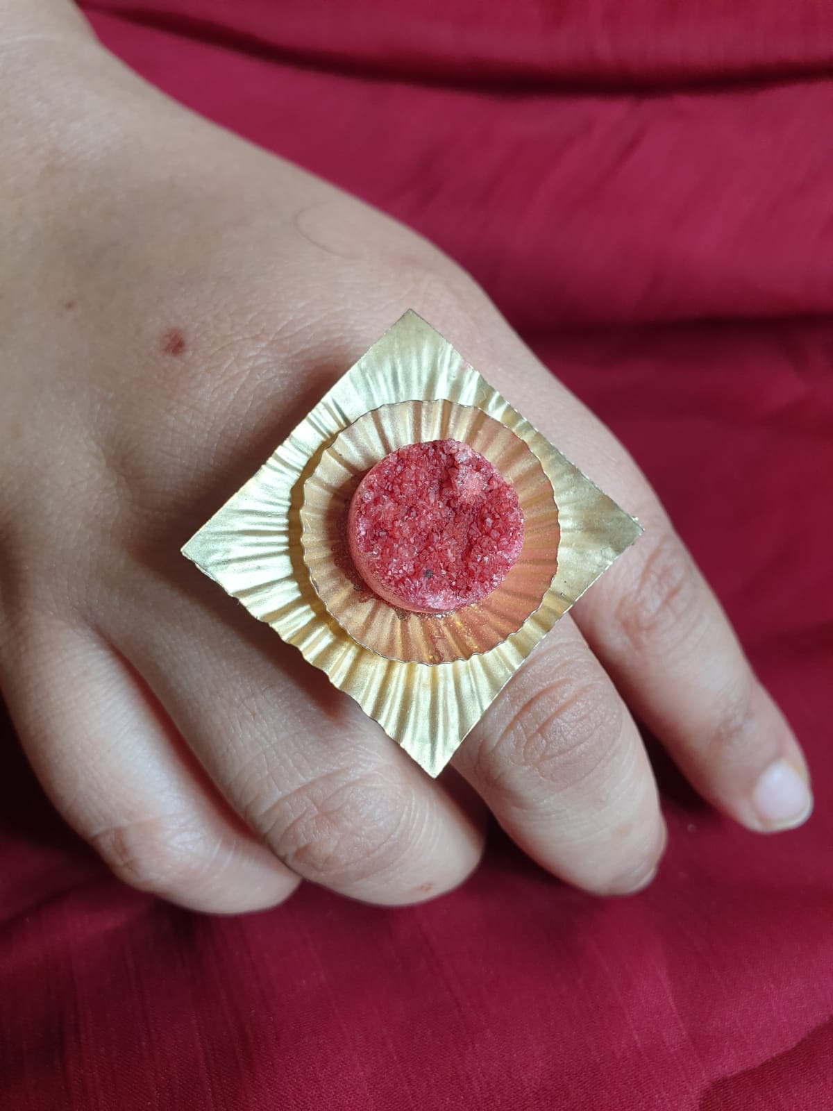 Gold Tone Unique Adjustable Ring