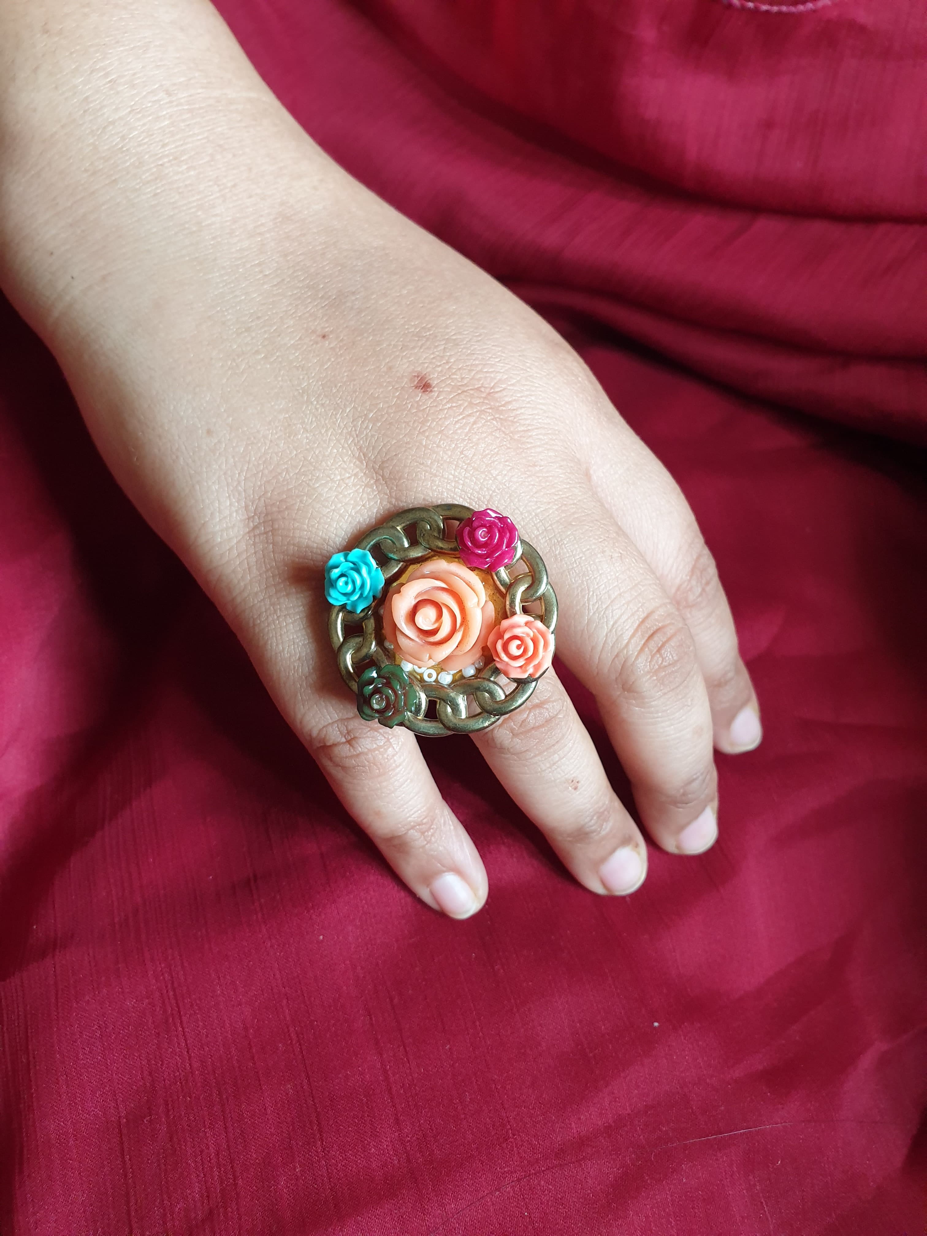 Designer Floral Adjustable Ring