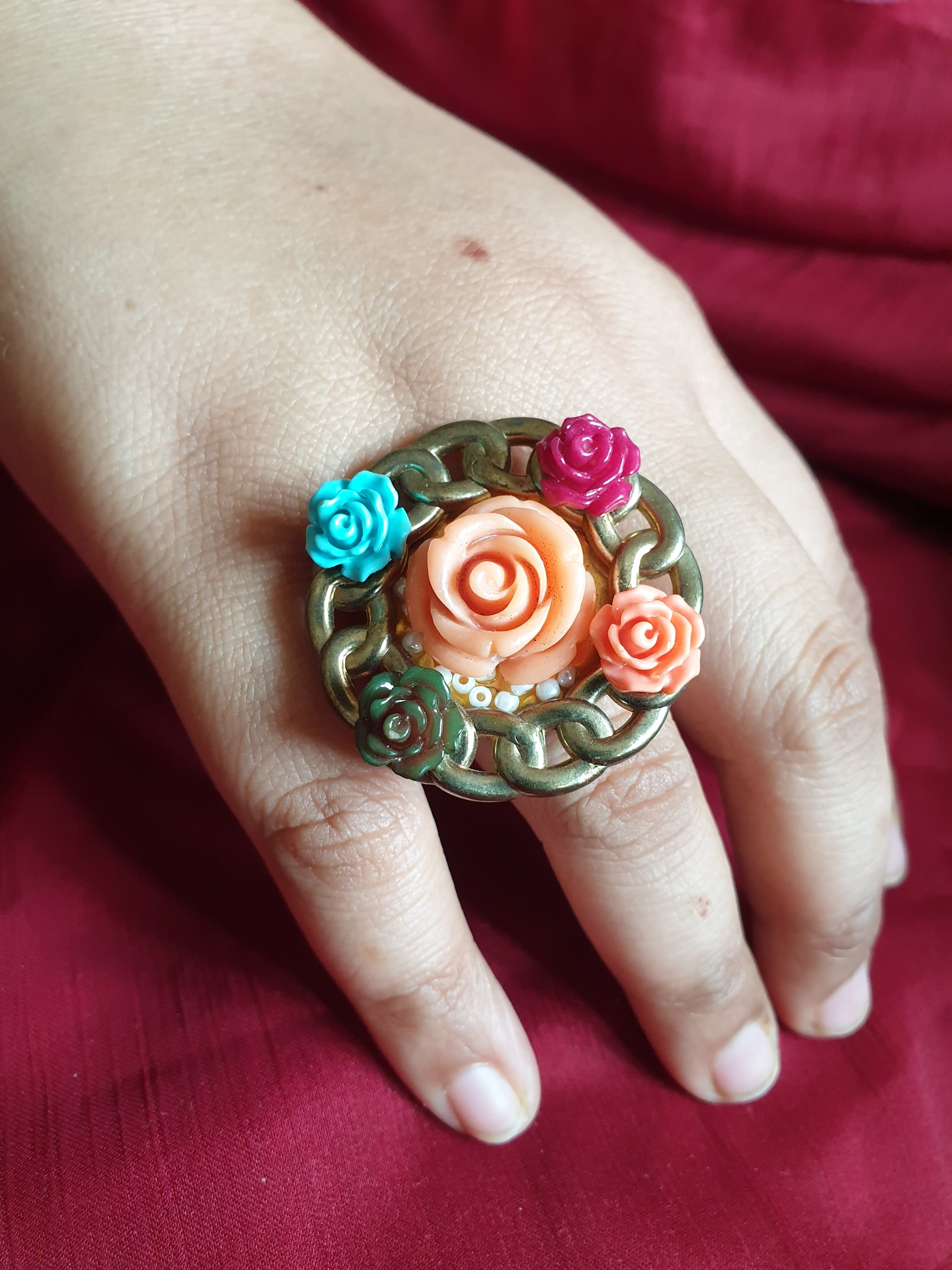 Designer Floral Adjustable Ring