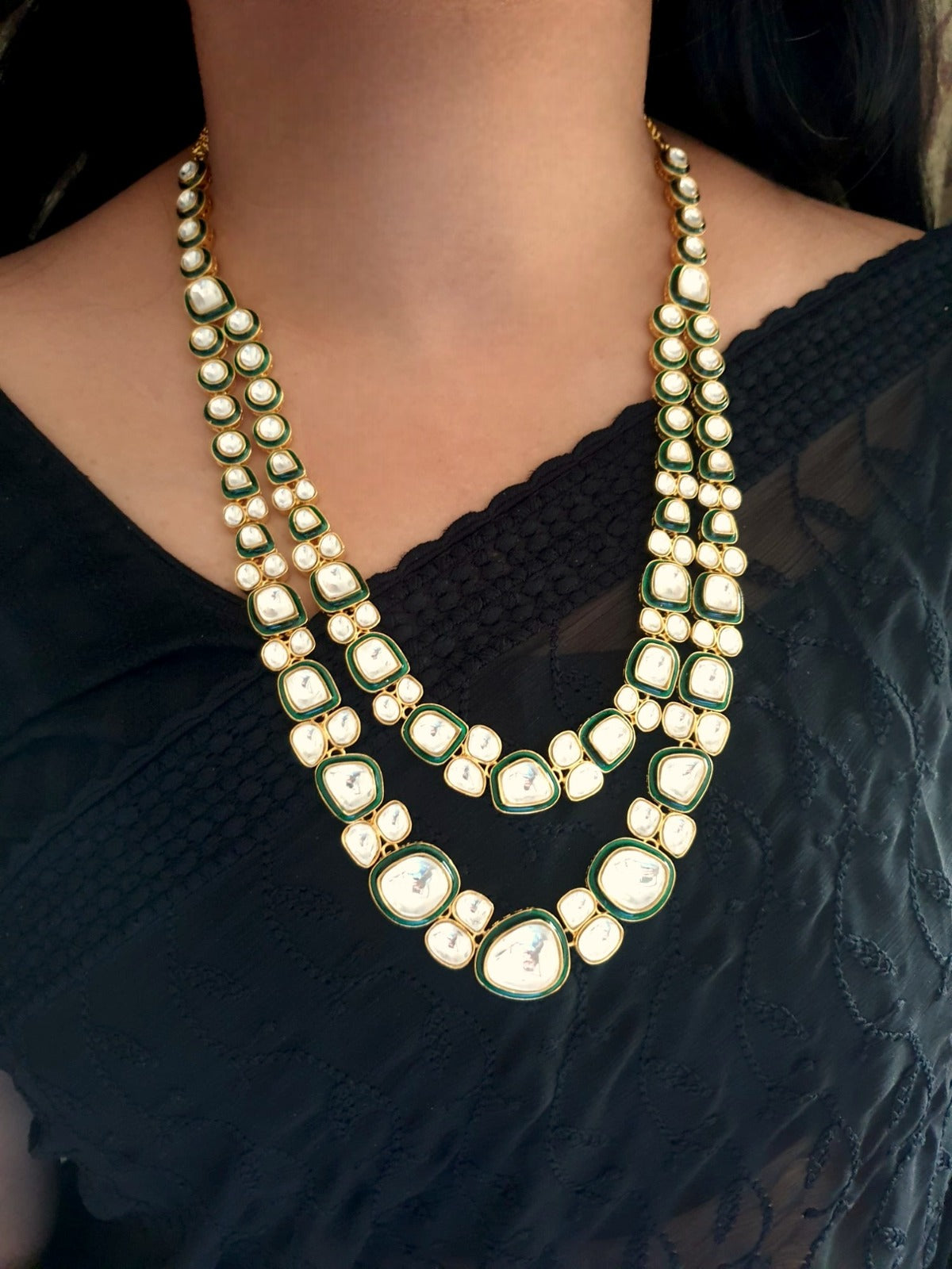 Premium Kundan Polki Necklace Set