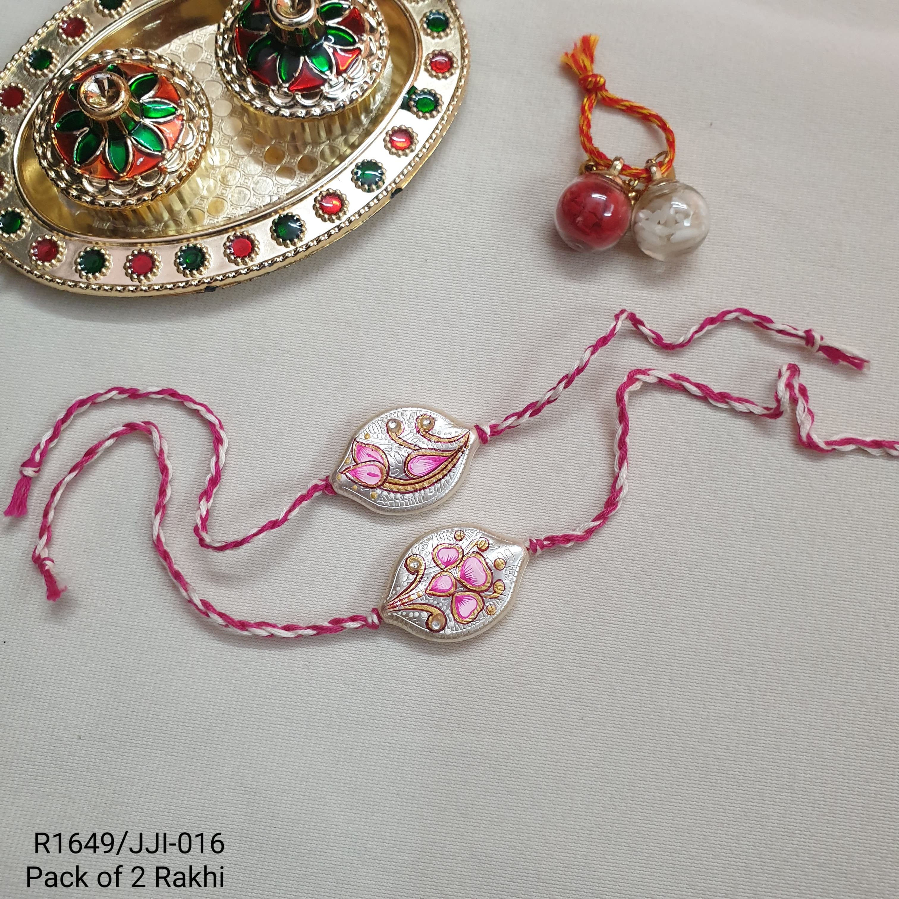 Meenakari Pearl Rakhi (Pack Of Two)
