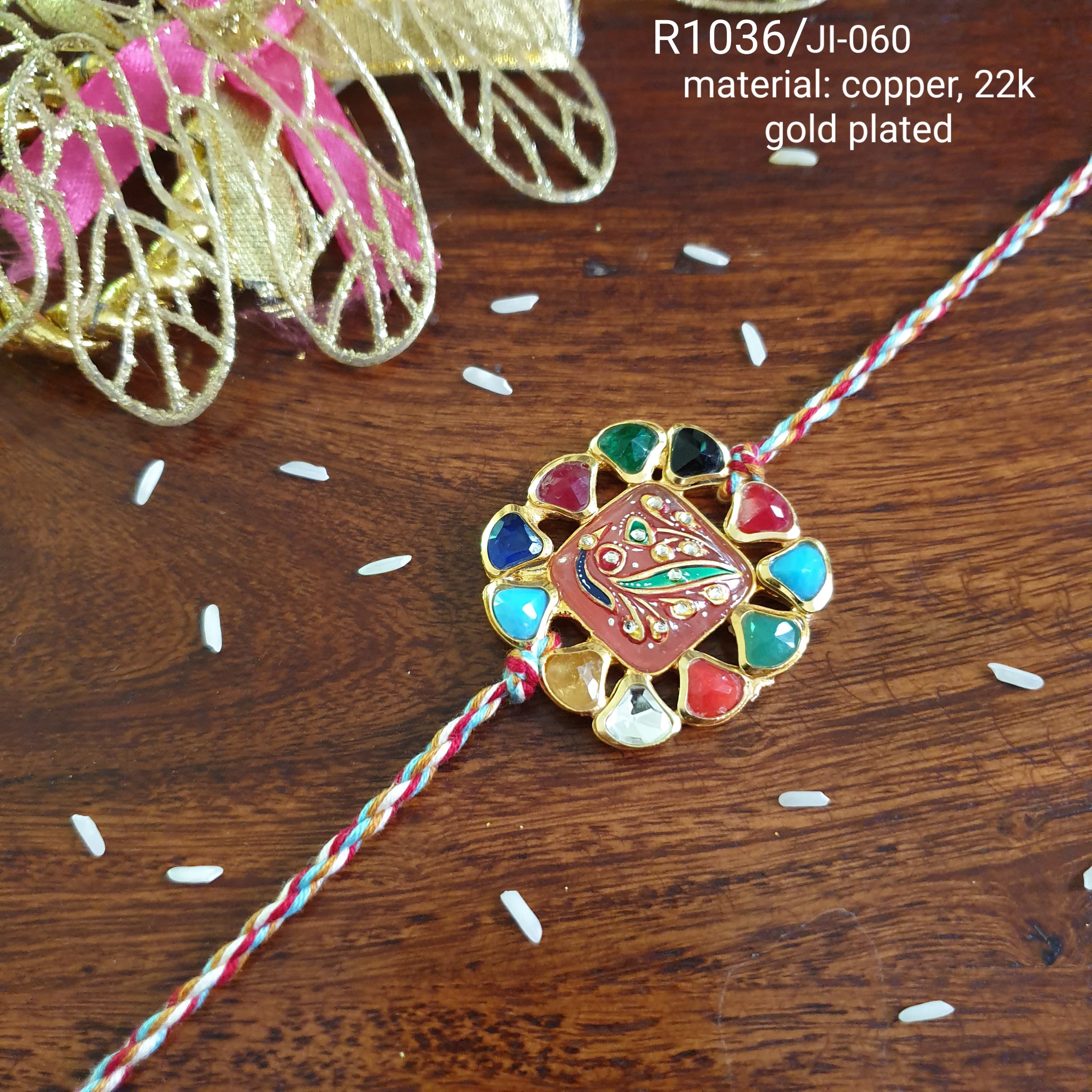 22k Gold Plated Peacock Rakhi (Pack of One)