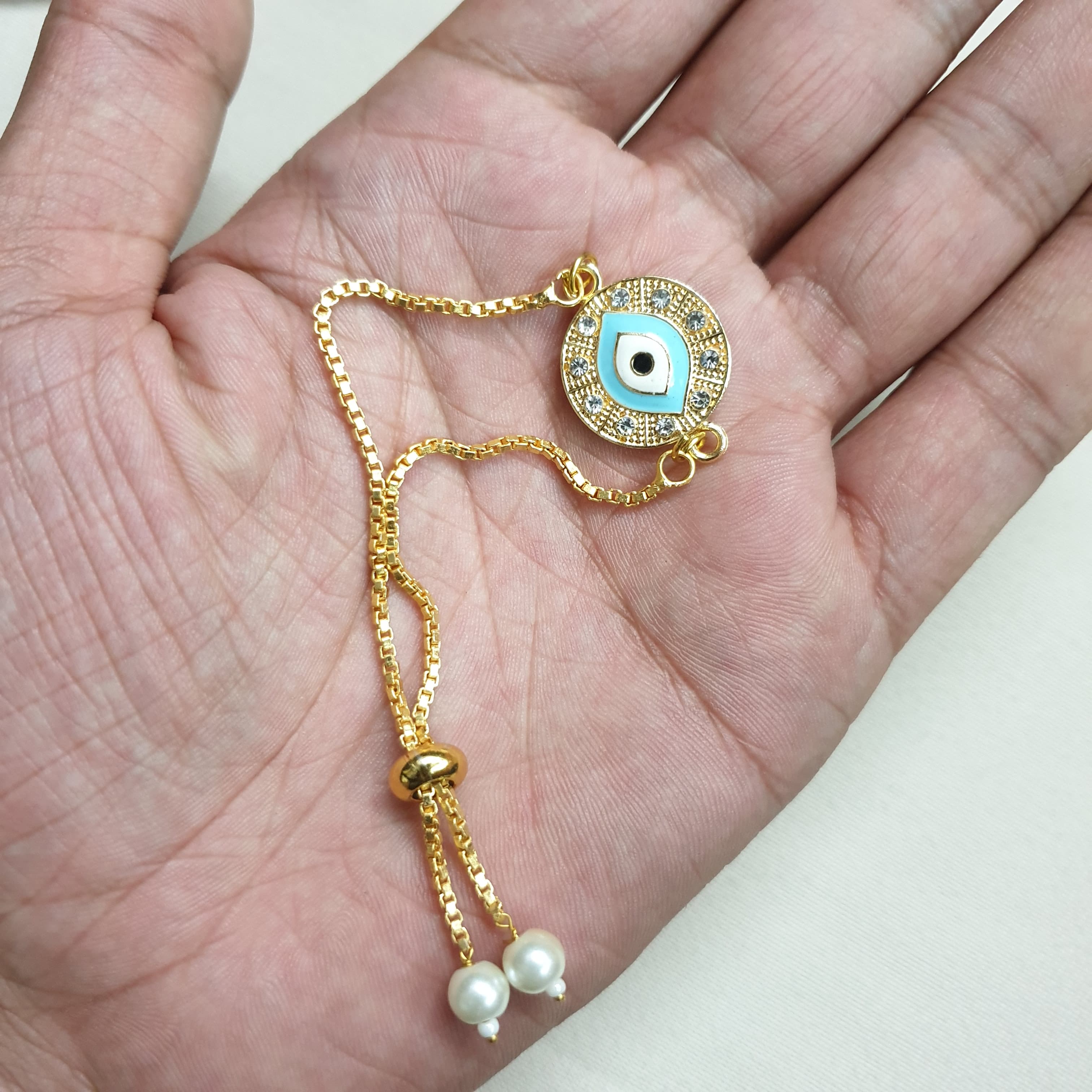 Sky Blue Adjustable Evil Eye Rakhi (Pack of One)