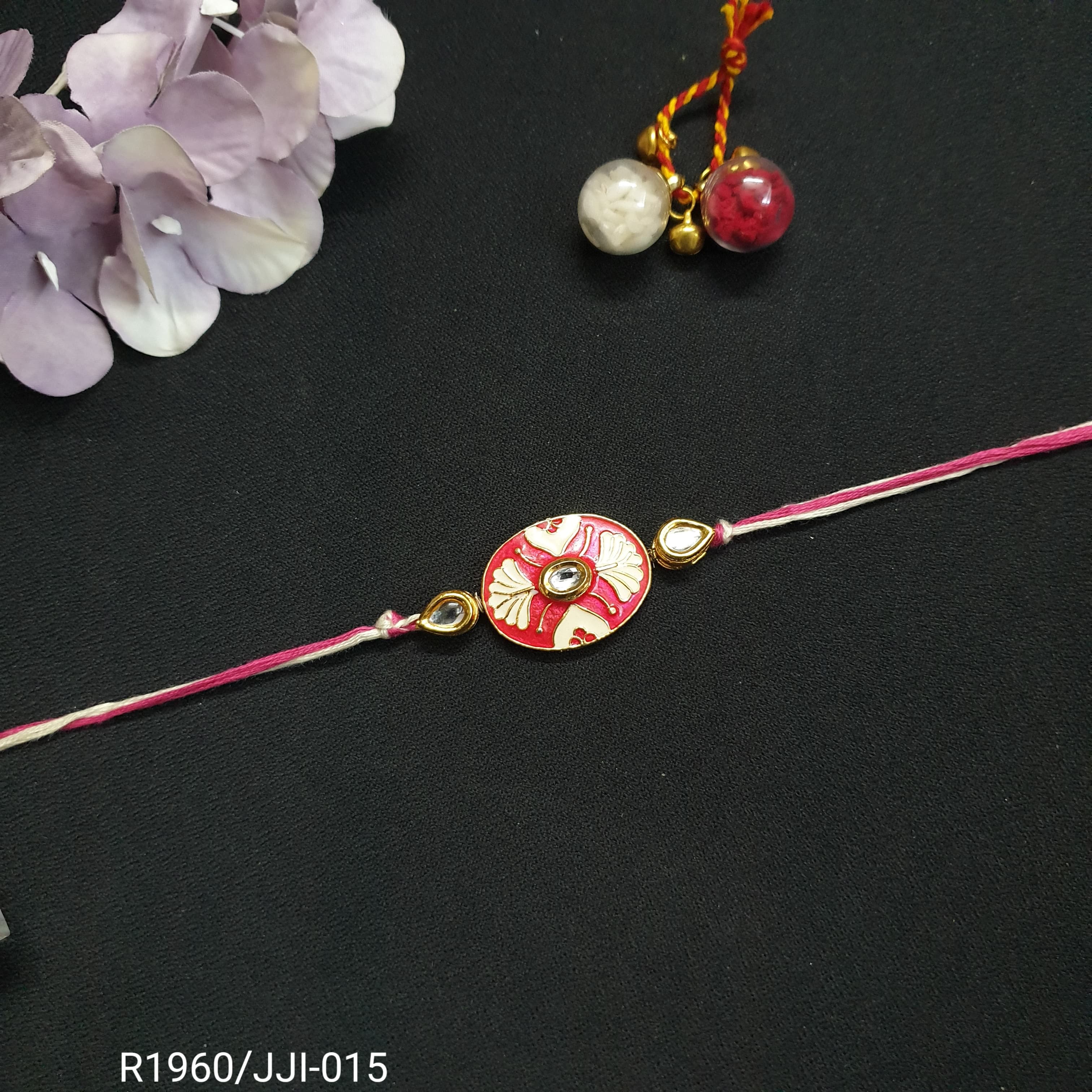 Pink Enamel Rakhi (Pack of One)