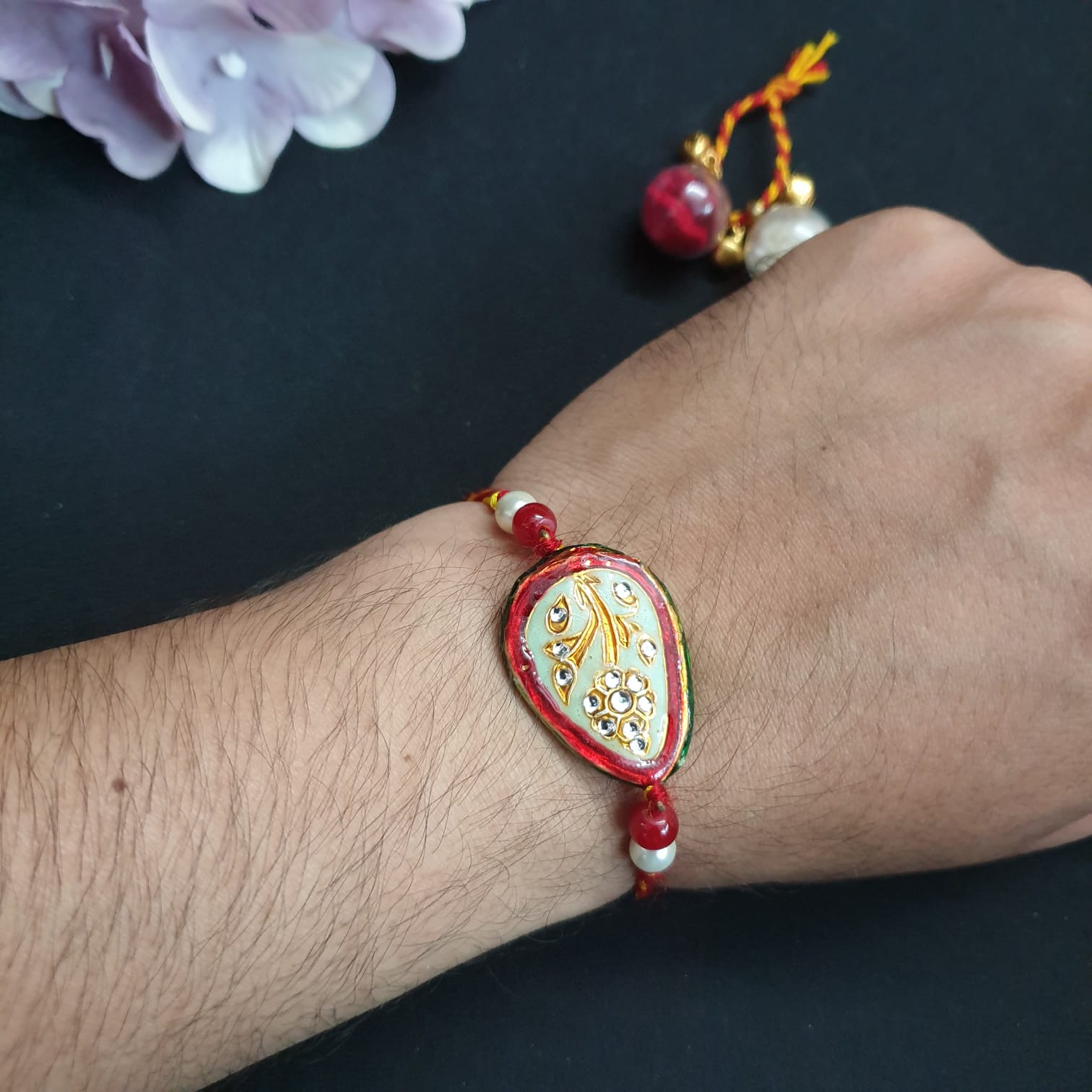 Sea Green Meenakari Rakhi (Pack of One)