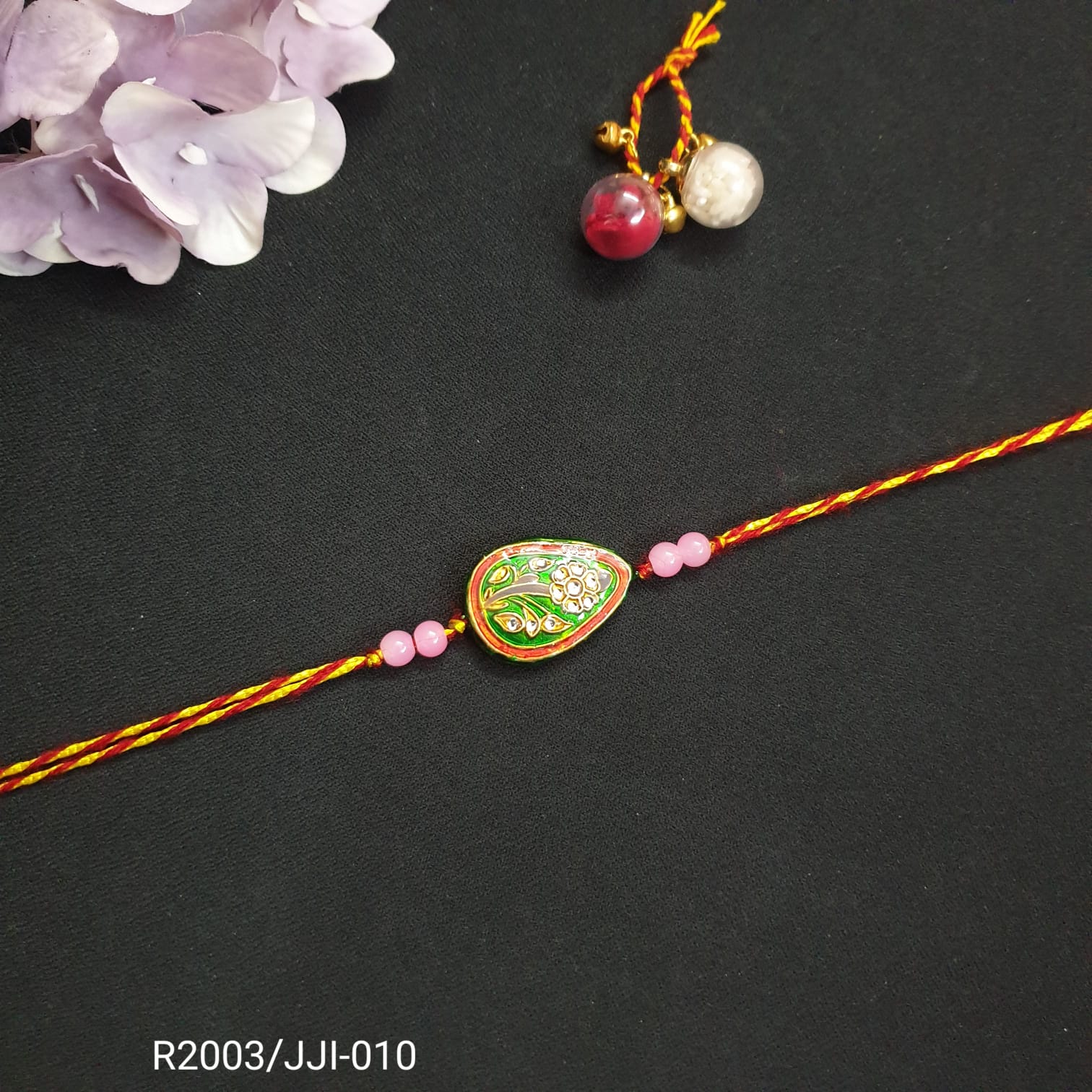 Green Meenakari Rakhi (Pack of One)