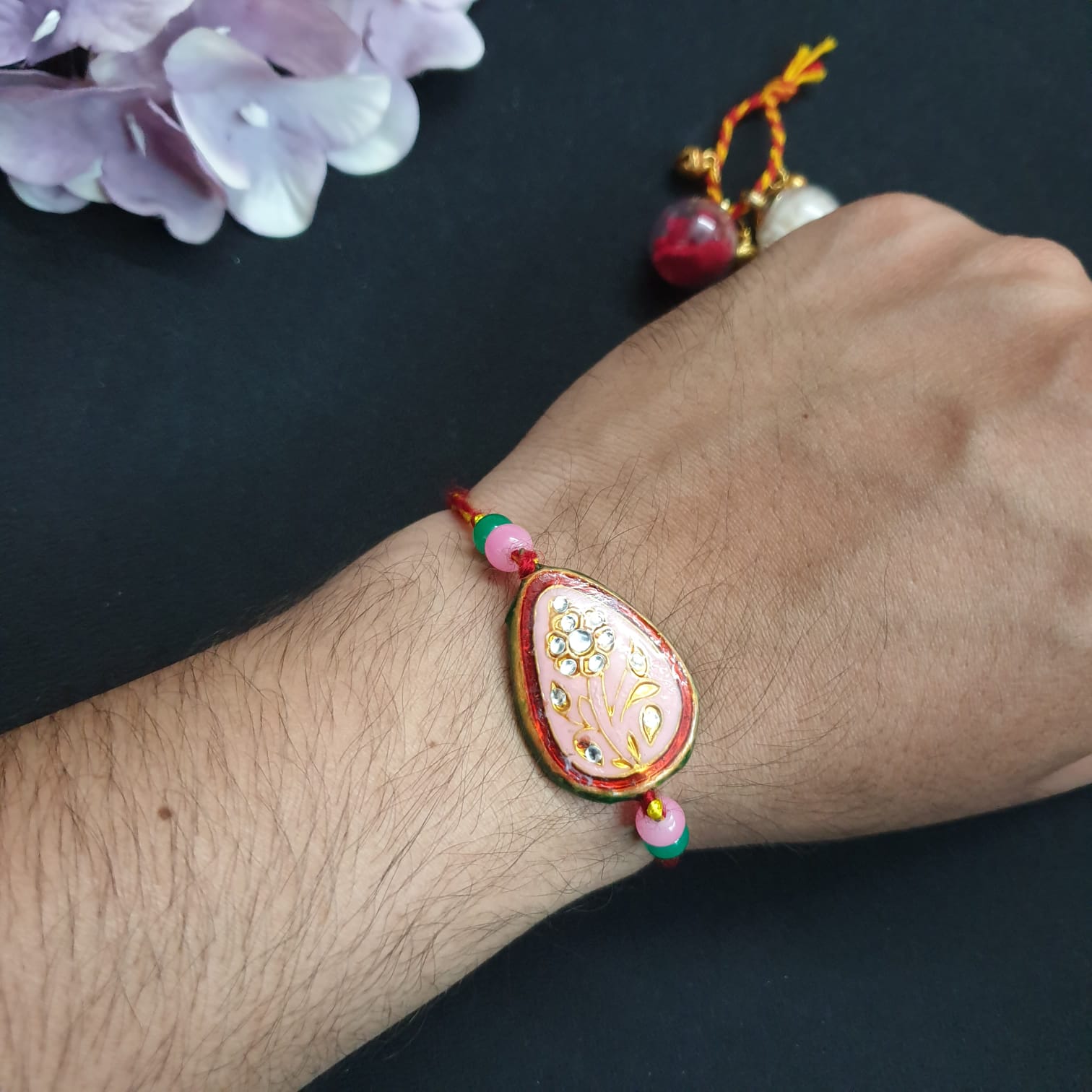 Pink Meenakari Rakhi (Pack of One)