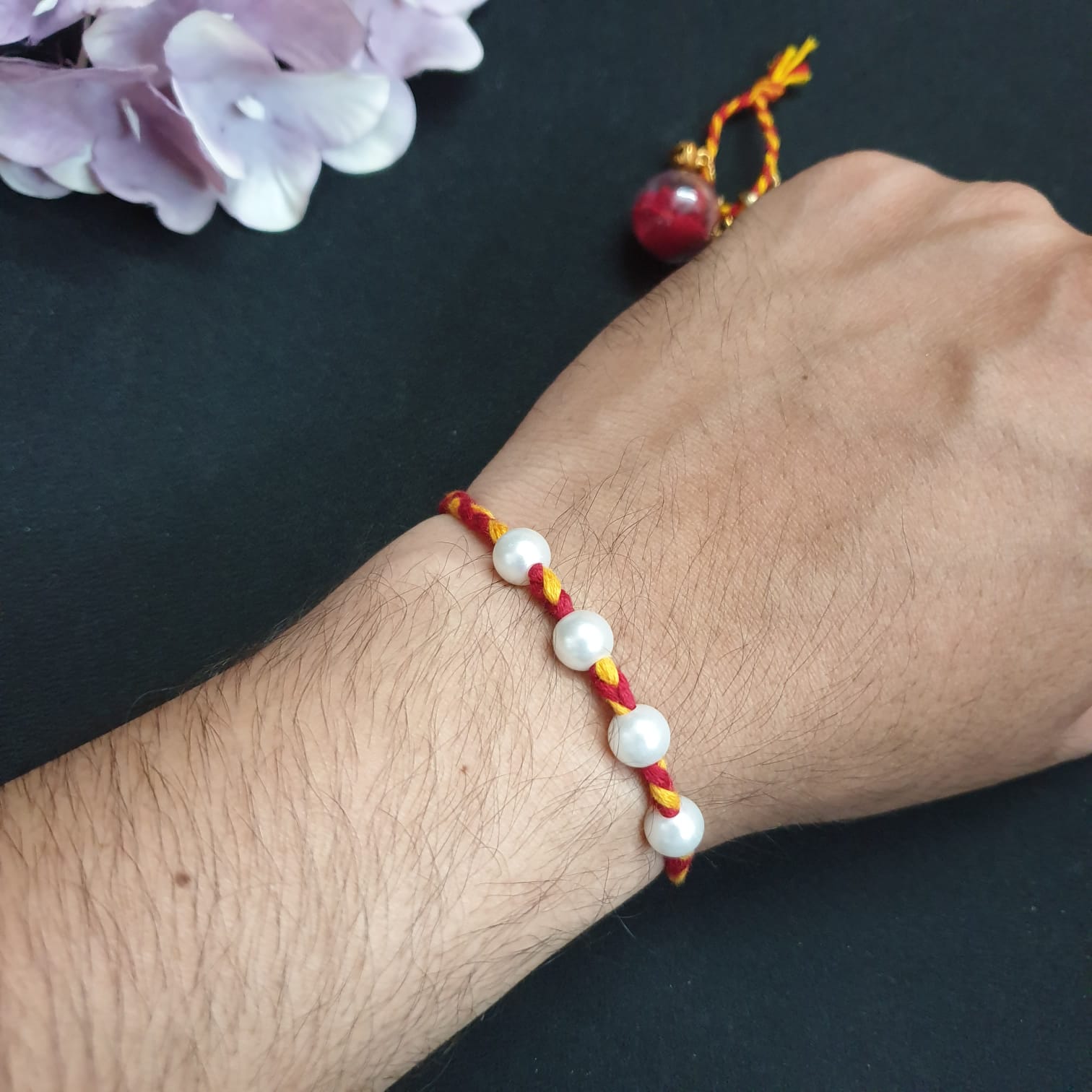 Pearl Beaded Rakhi (Pack of One)