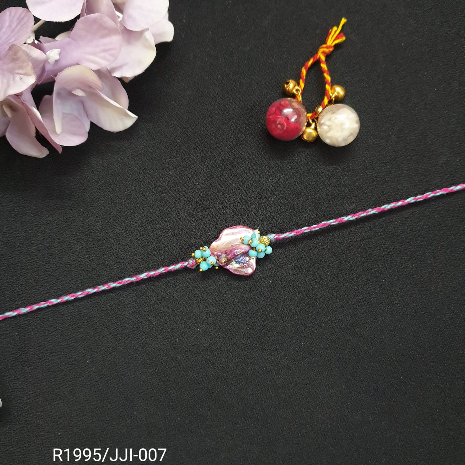 Purple Shell Pearl Rakhi (Pack of One)