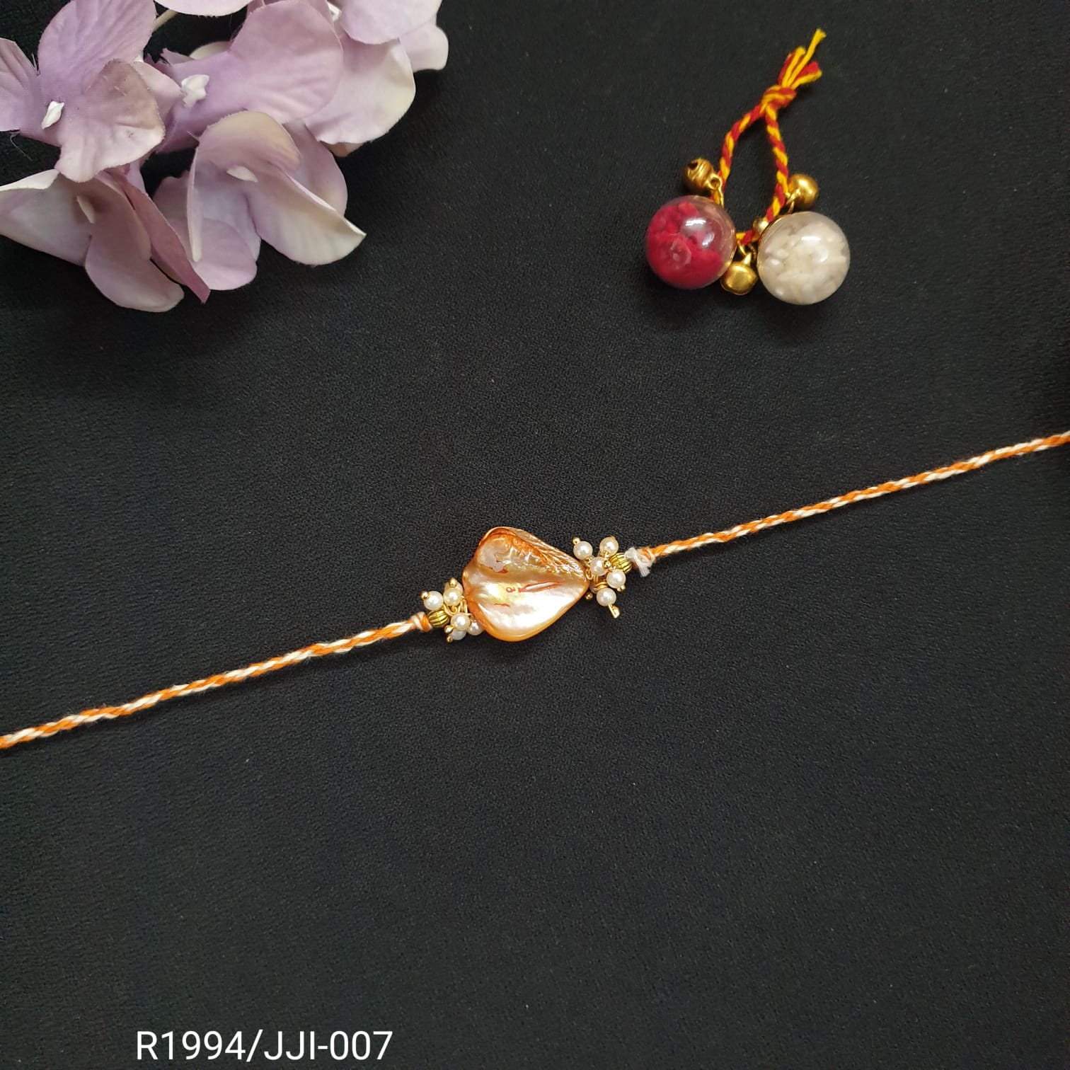 Peach Shell Pearl Rakhi (Pack of One)
