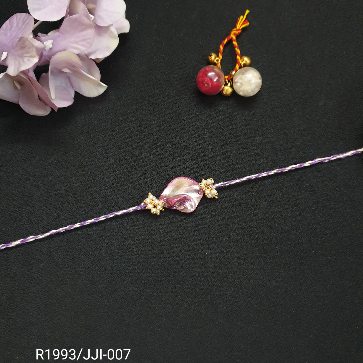 Purple Shell Pearl Rakhi (Pack of One)