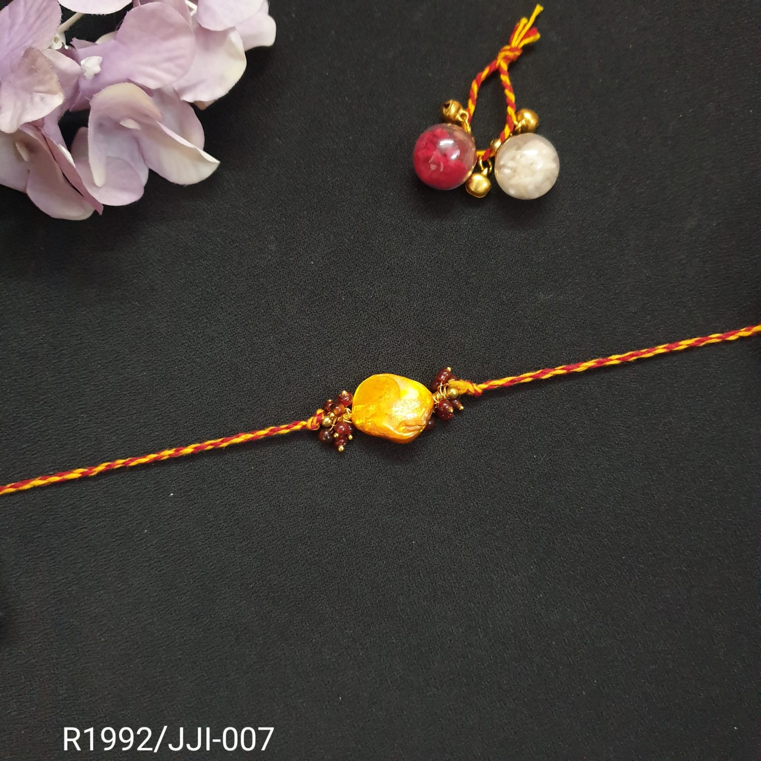 Yellow Shell Pearl Rakhi (Pack of One)
