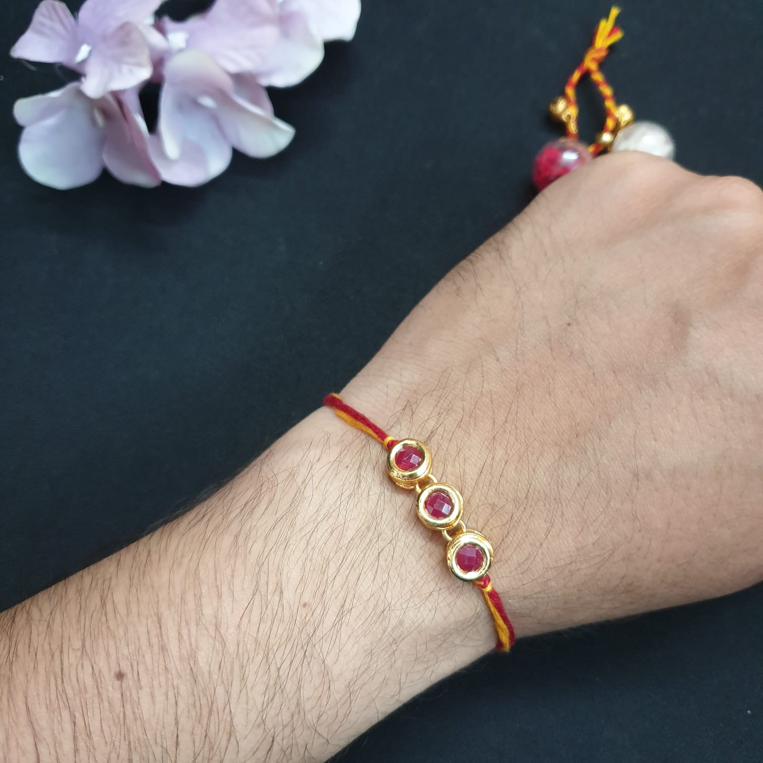 Red Stone Rakhi (Pack of One)