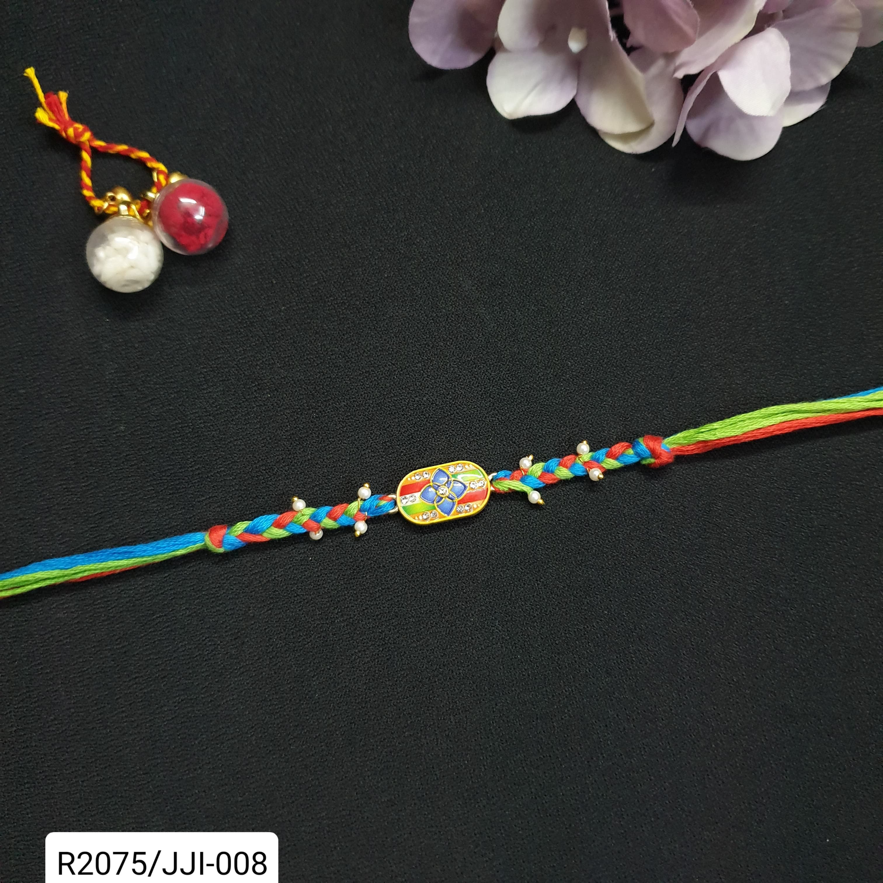 Multi Floral Pearl Rakhi For Rakshabandhan