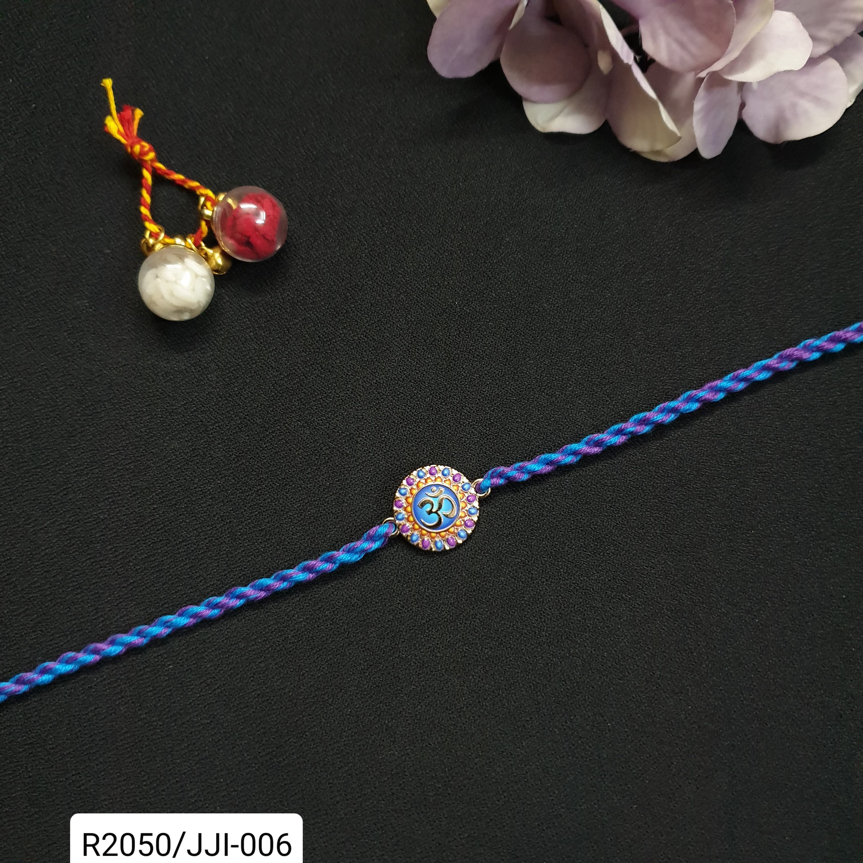 Purple Om Braided Rakhi For Rakshabandhan