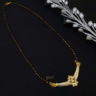 Floral Design AD Stone Gold Plated Mangalsutra