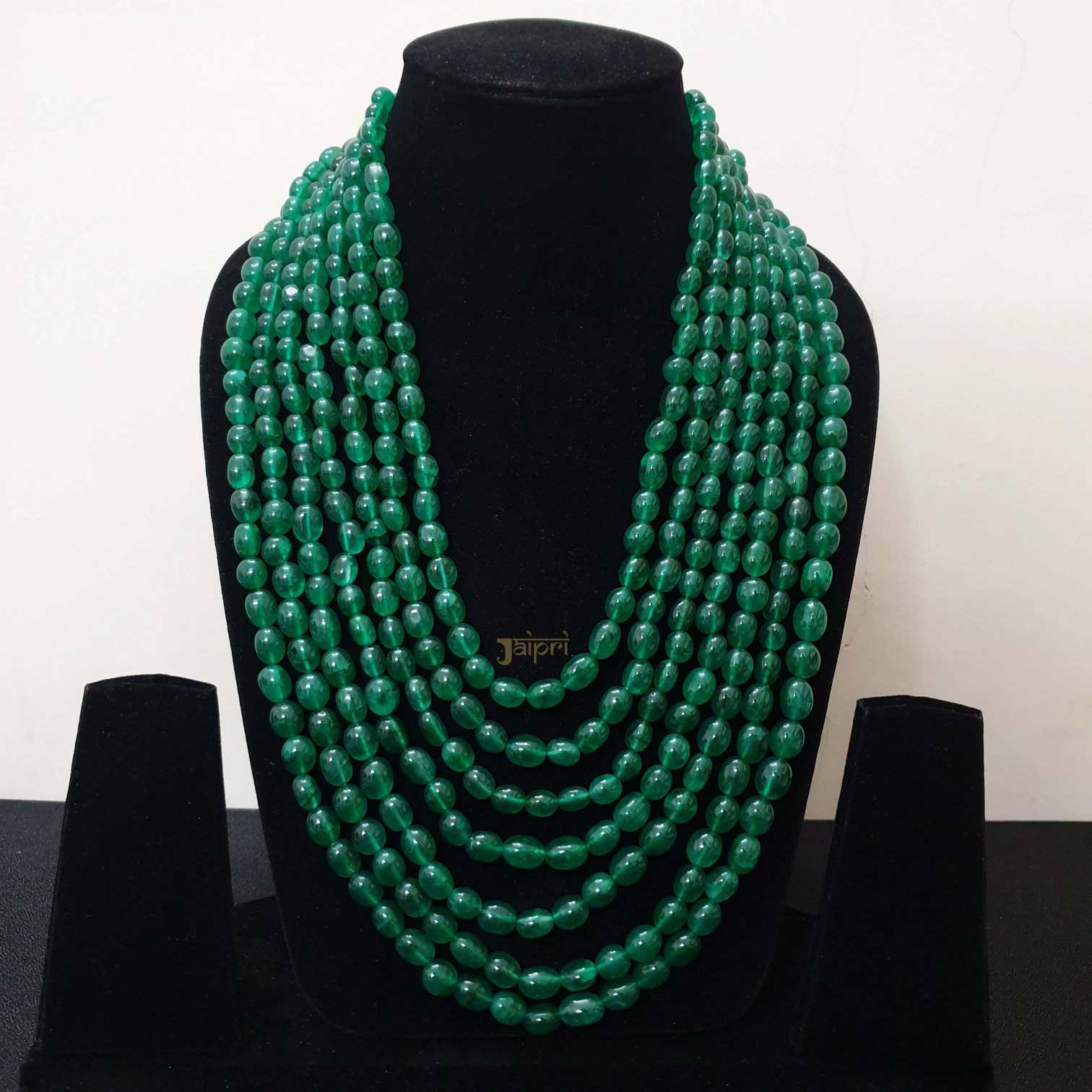 Multilayers Green Beads Stone Necklace