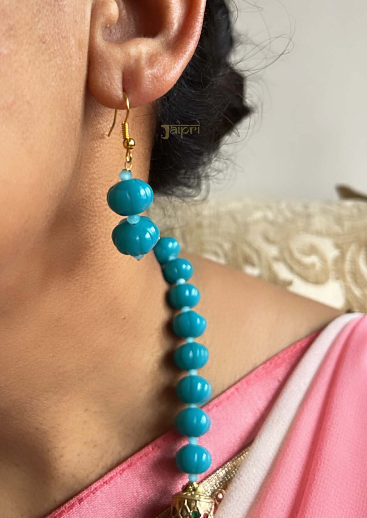 Turquoise Meenakari Adorable Necklace With Earrings